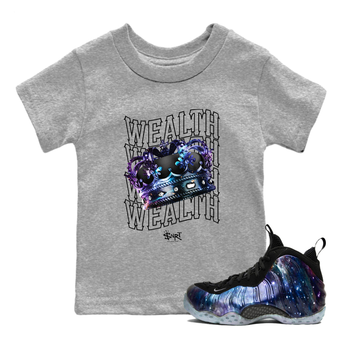 Wealth snkmatch Tees Kids - Air Foamposite One Galaxy
