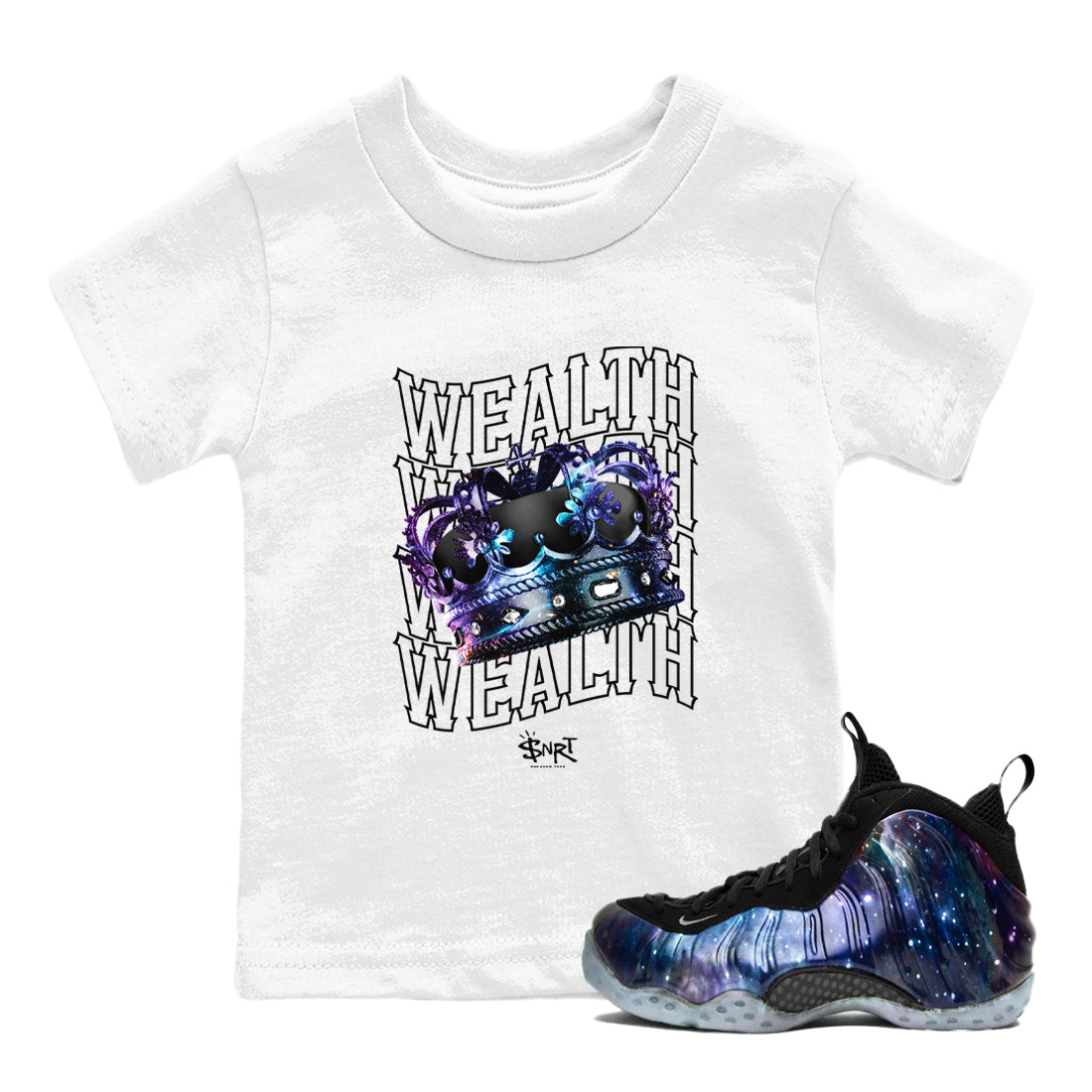 Wealth snkmatch Tees Kids - Air Foamposite One Galaxy