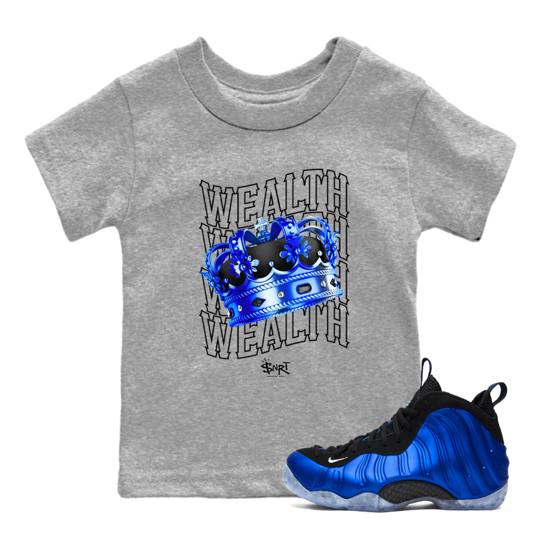 Wealth snkmatch Tees Kids - Air Foamposite One Royal