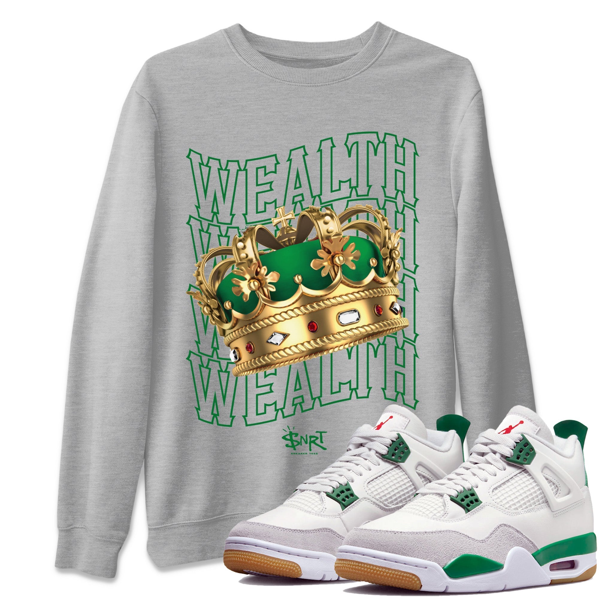Wealth Unisex Tops - Air Jordan 4 Pine Green