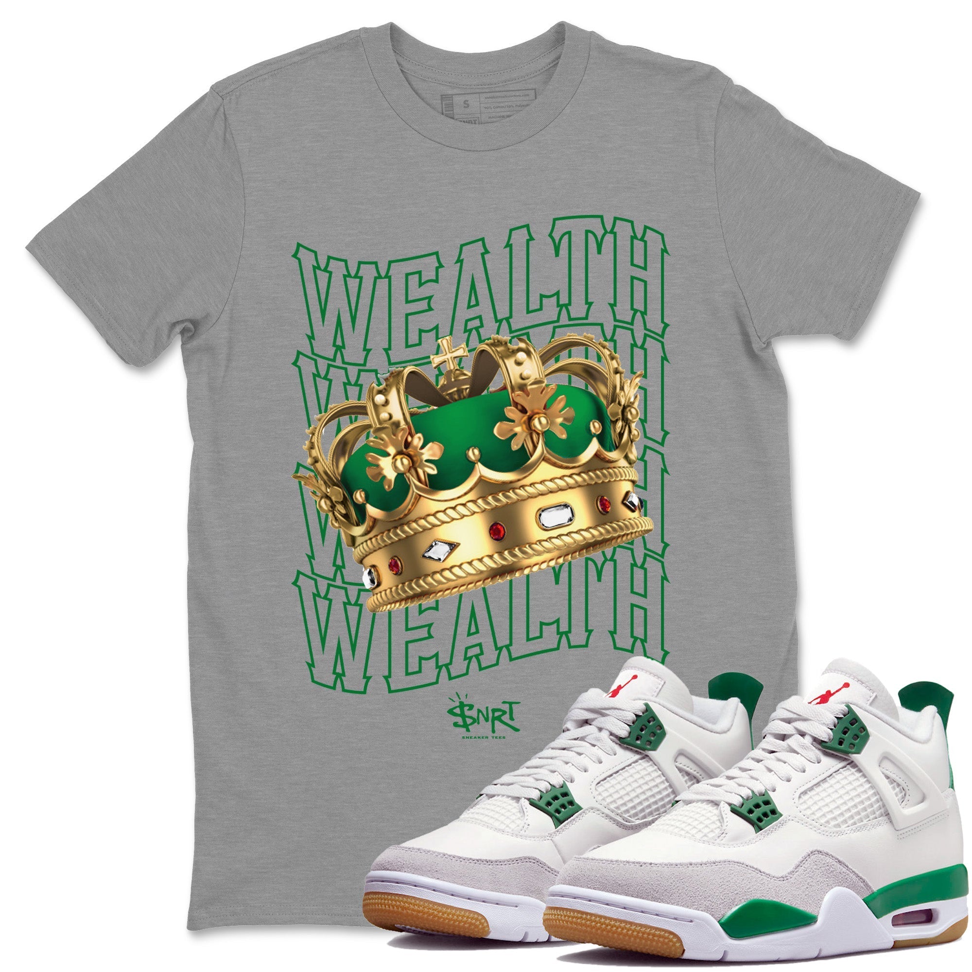 Wealth Unisex Tops - Air Jordan 4 Pine Green