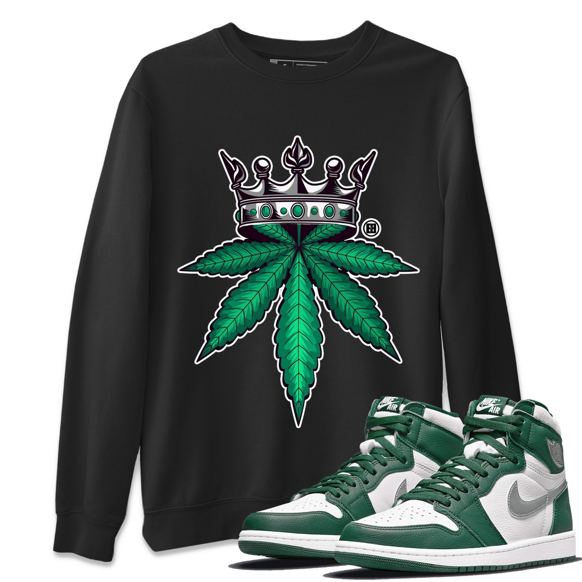 Weed Crown Unisex Tops - Air Jordan 1 Gorge Green