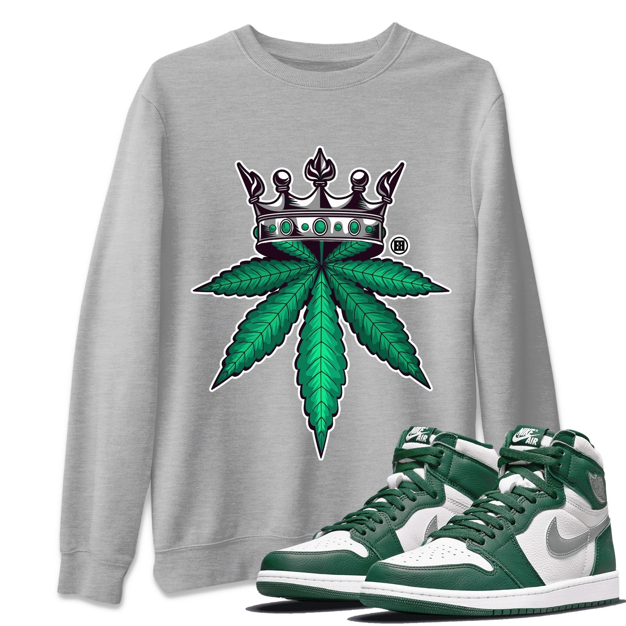 Weed Crown Unisex Tops - Air Jordan 1 Gorge Green