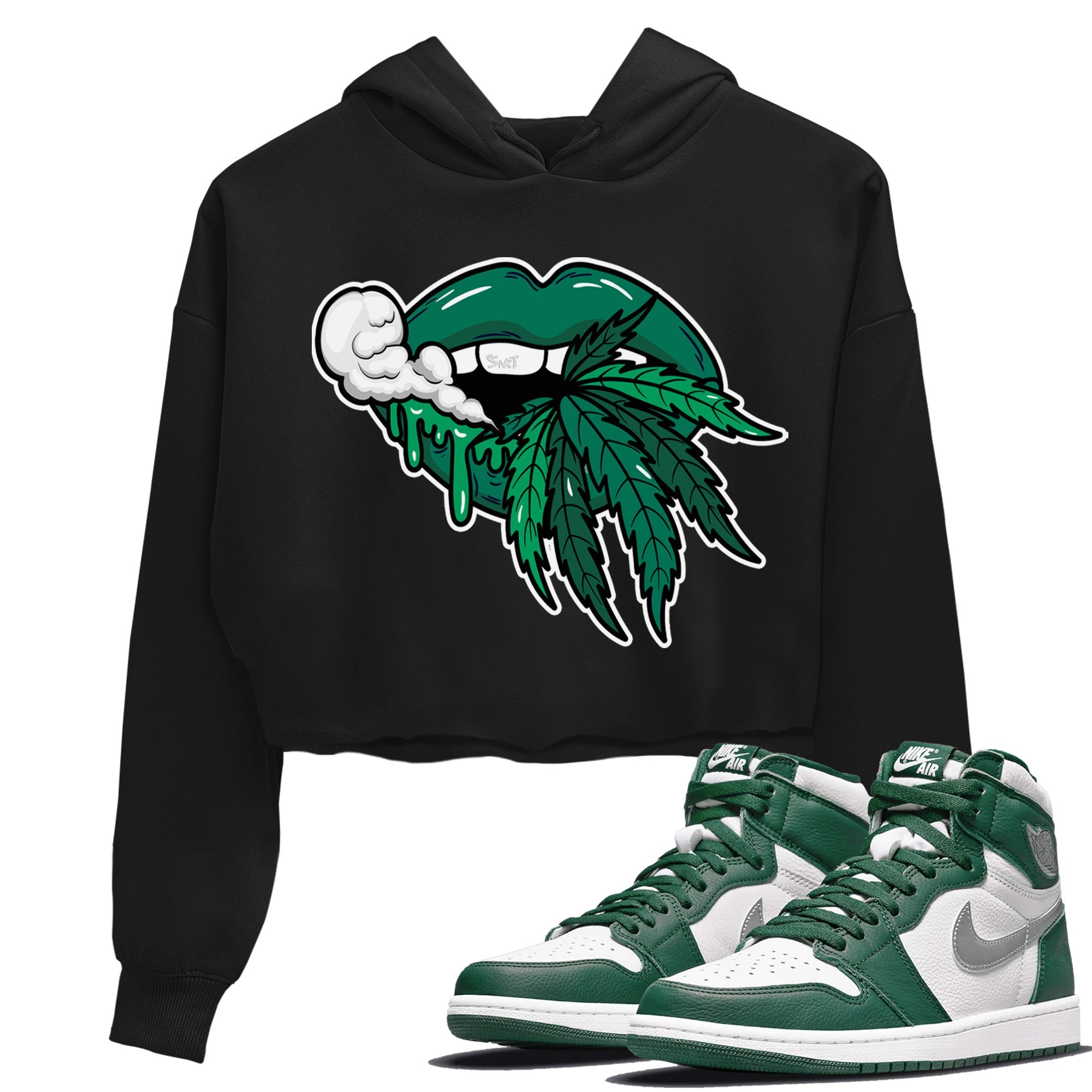 Weed Lips Women's Tops - Air Jordan 1 Gorge Green