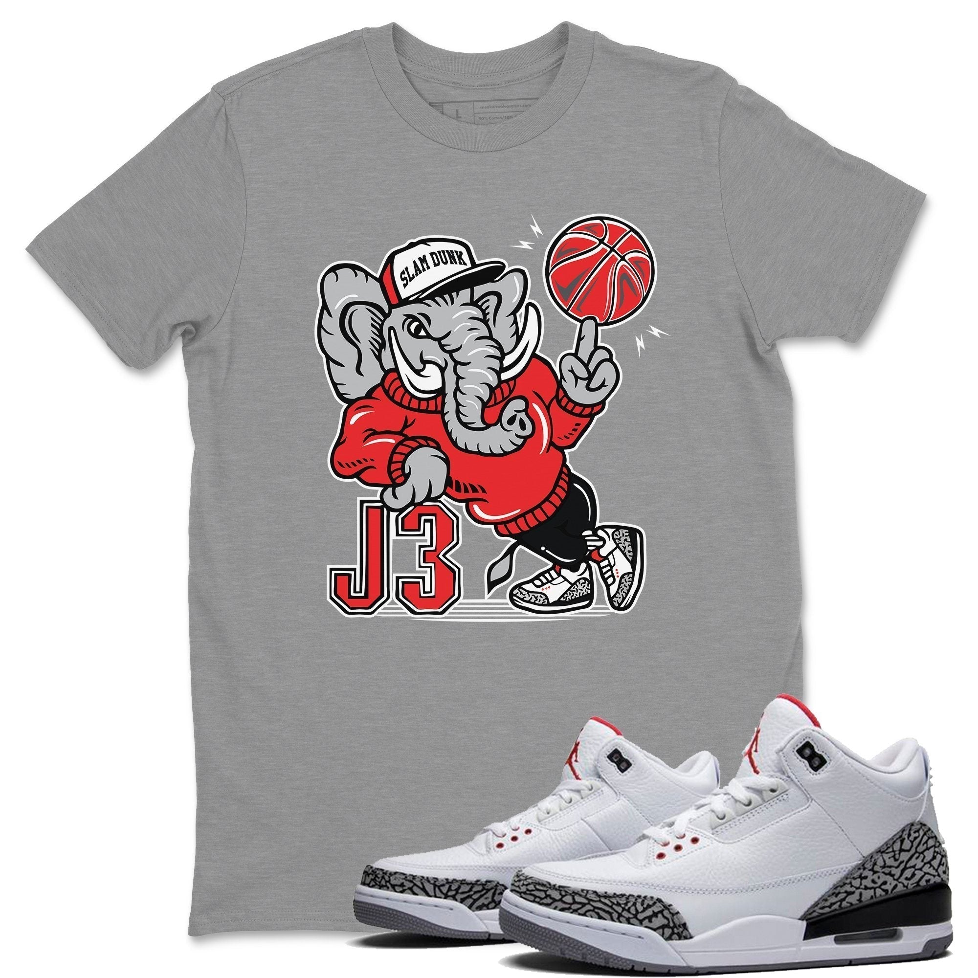 AJ3 Elephant Unisex Tops - Air Jordan 3 White Cement