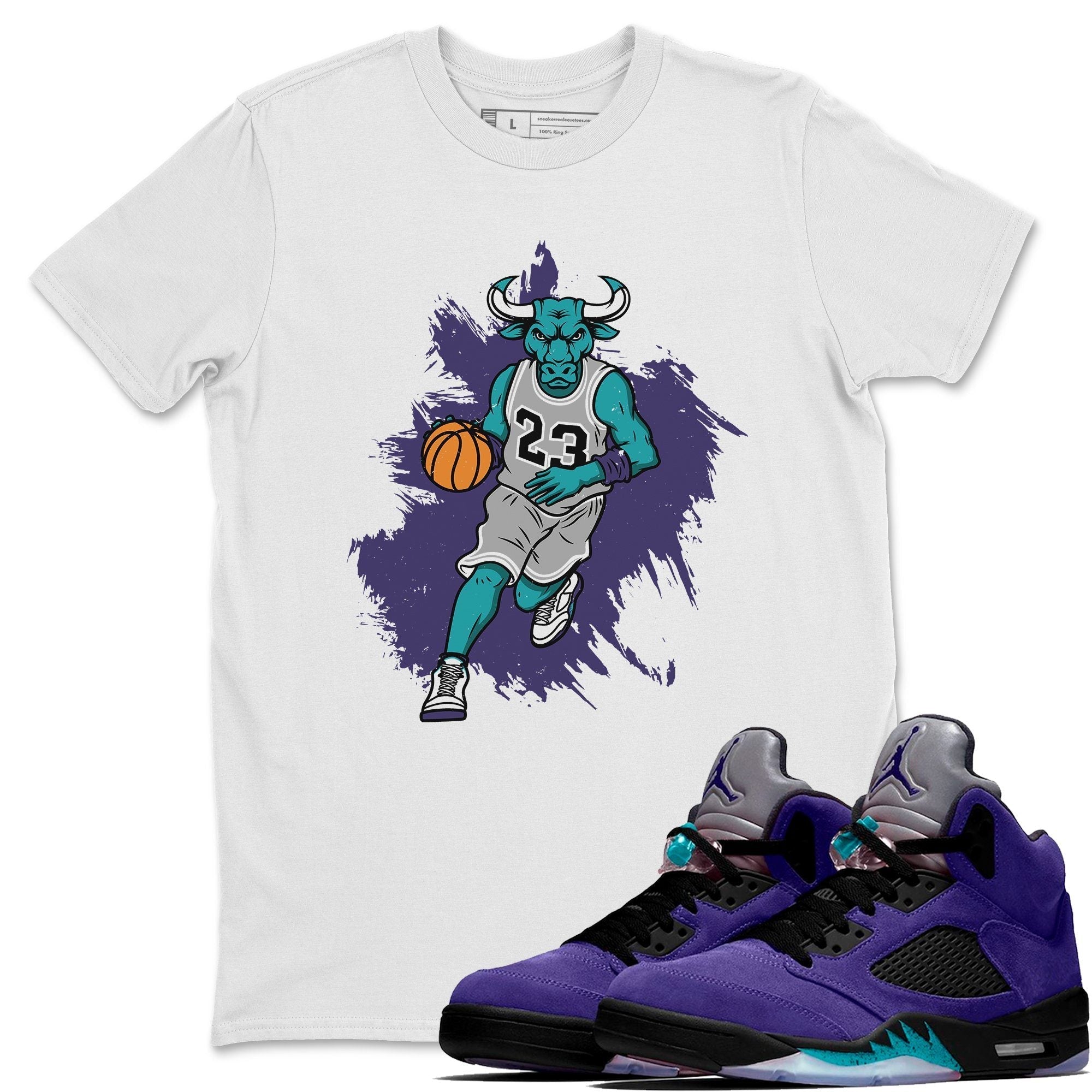 Bull Figure Unisex Tops - Air Jordan 5 Purple Grape