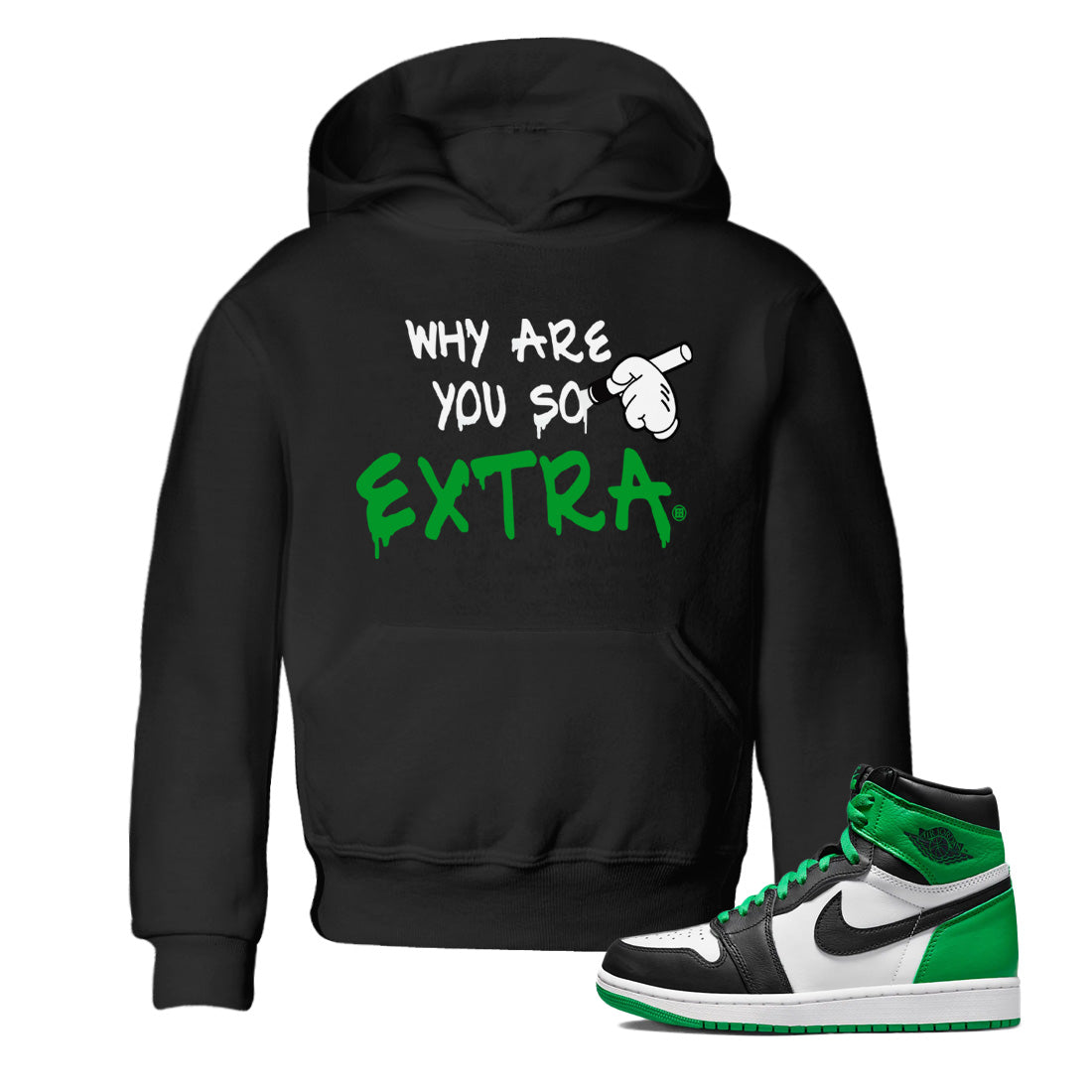 Why Are You So Extra Kids Tops - Air Jordan 1 Celtics