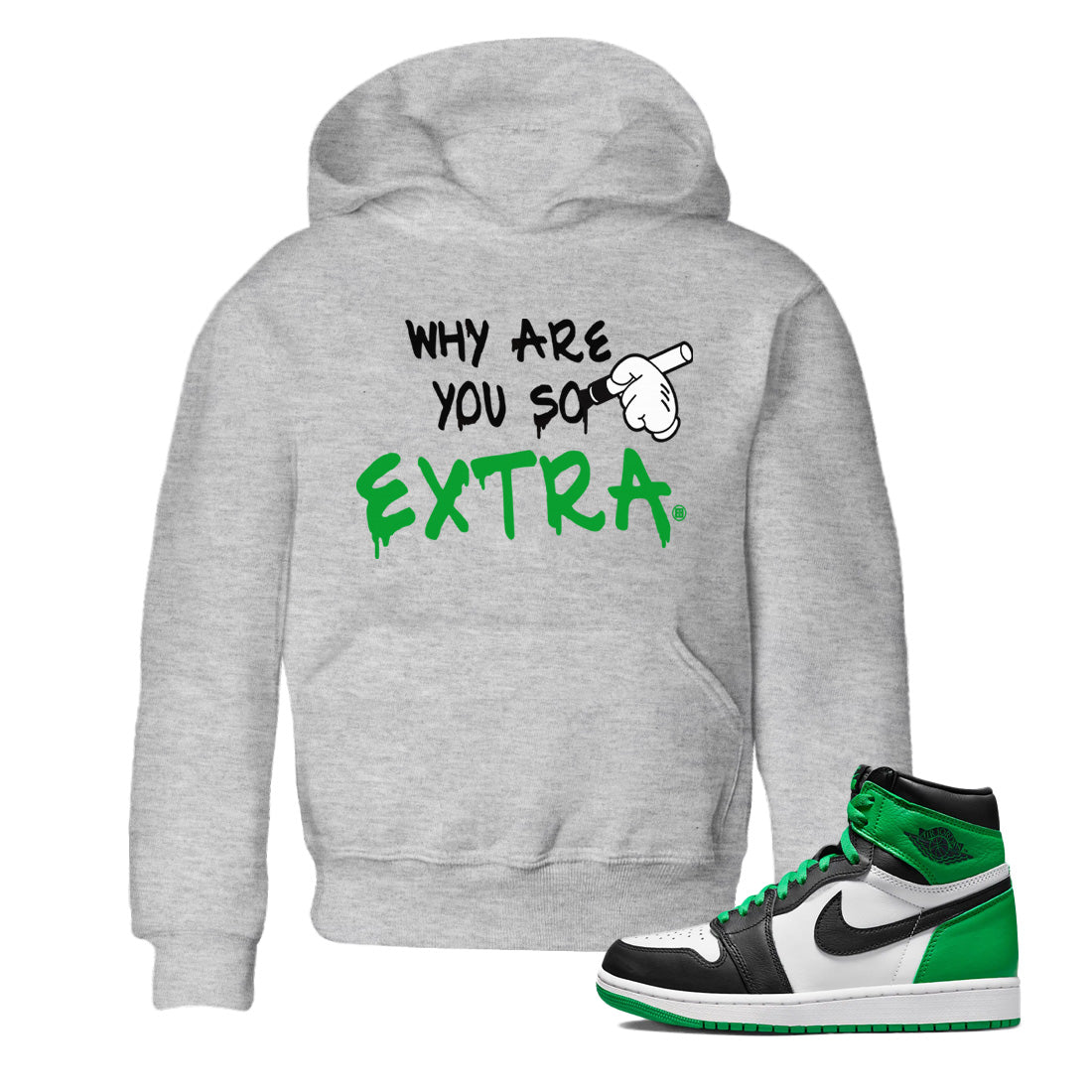 Why Are You So Extra Kids Tops - Air Jordan 1 Celtics
