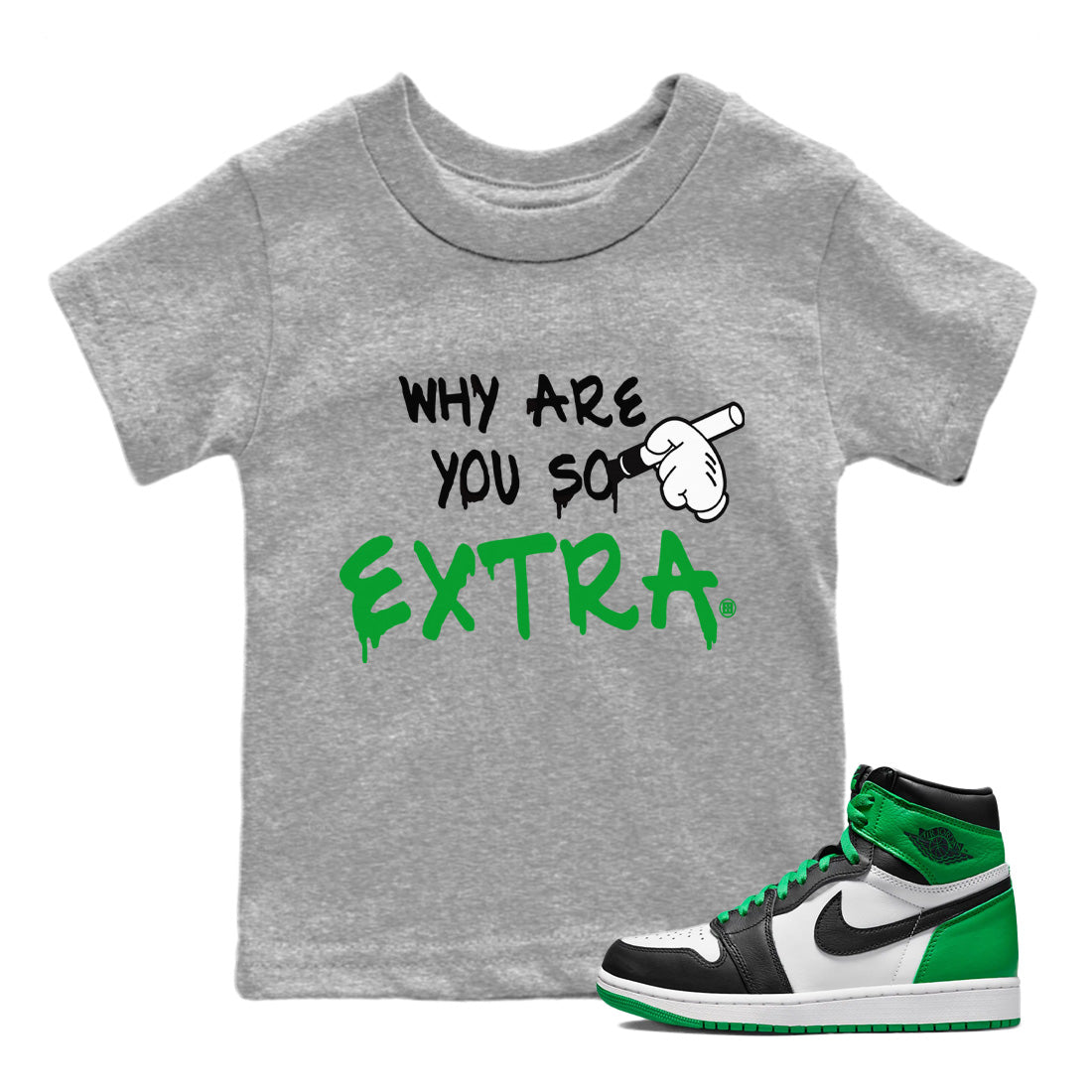 Why Are You So Extra Kids Tops - Air Jordan 1 Celtics