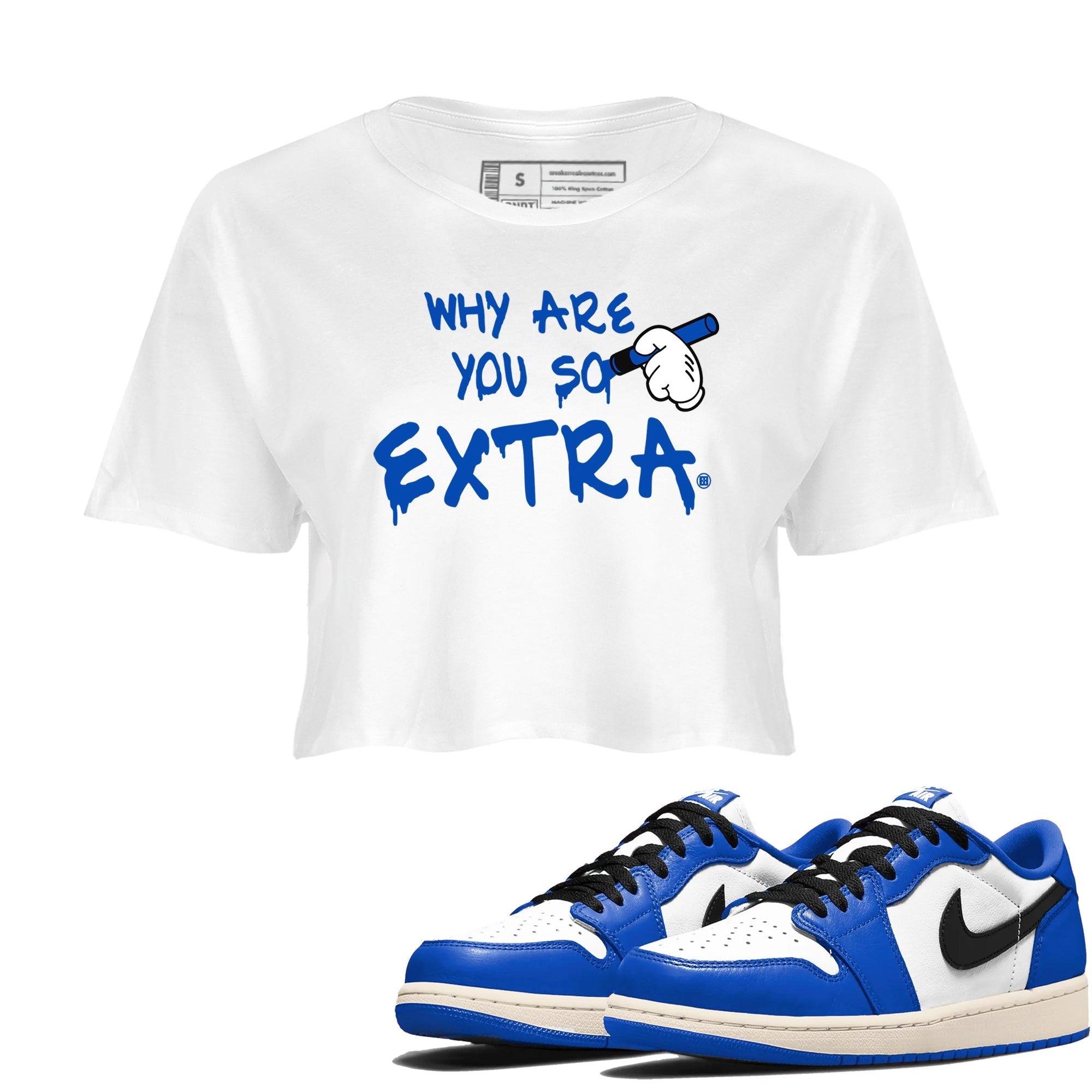 Why Are You So Extra snkmatch Women's Top - Air Jordan 1 Game Royal