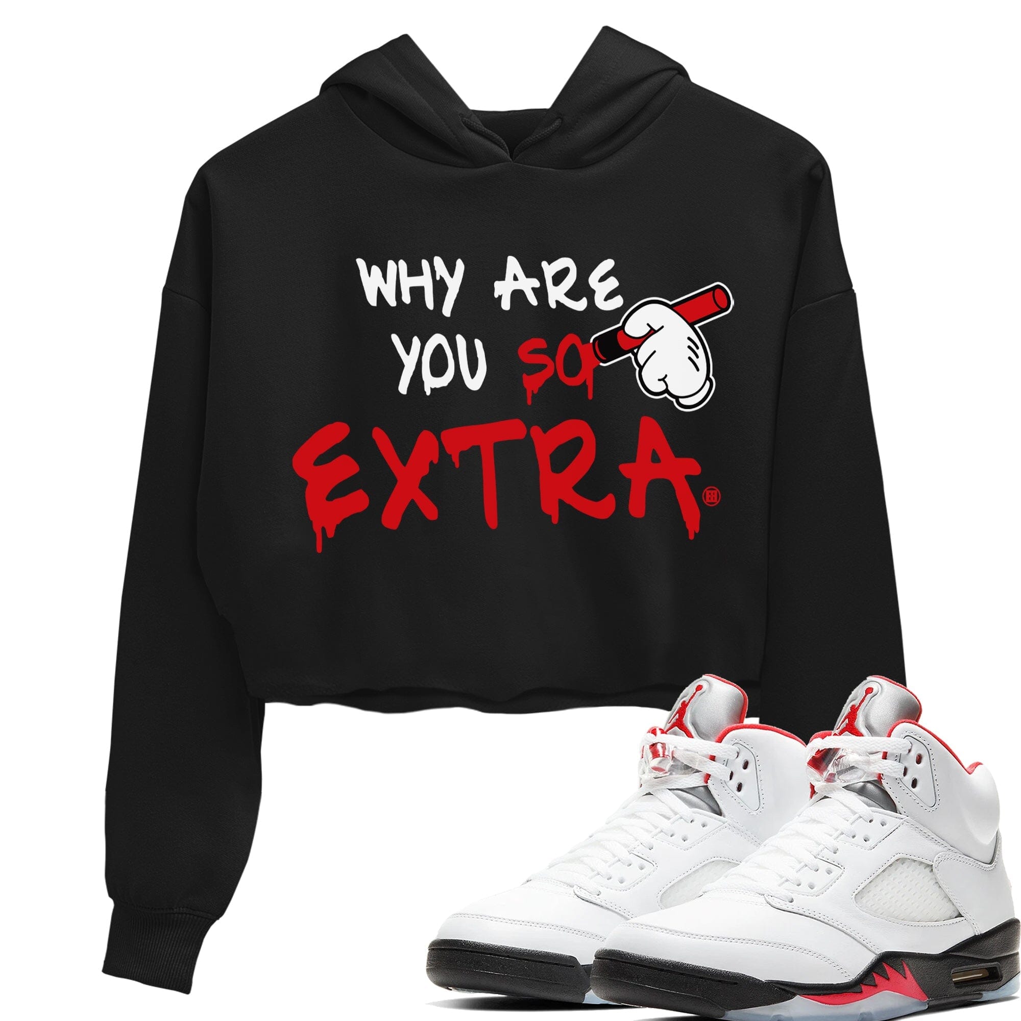 Why Are You So Extra Women's Tops - Air Jordan 5 Fire Red