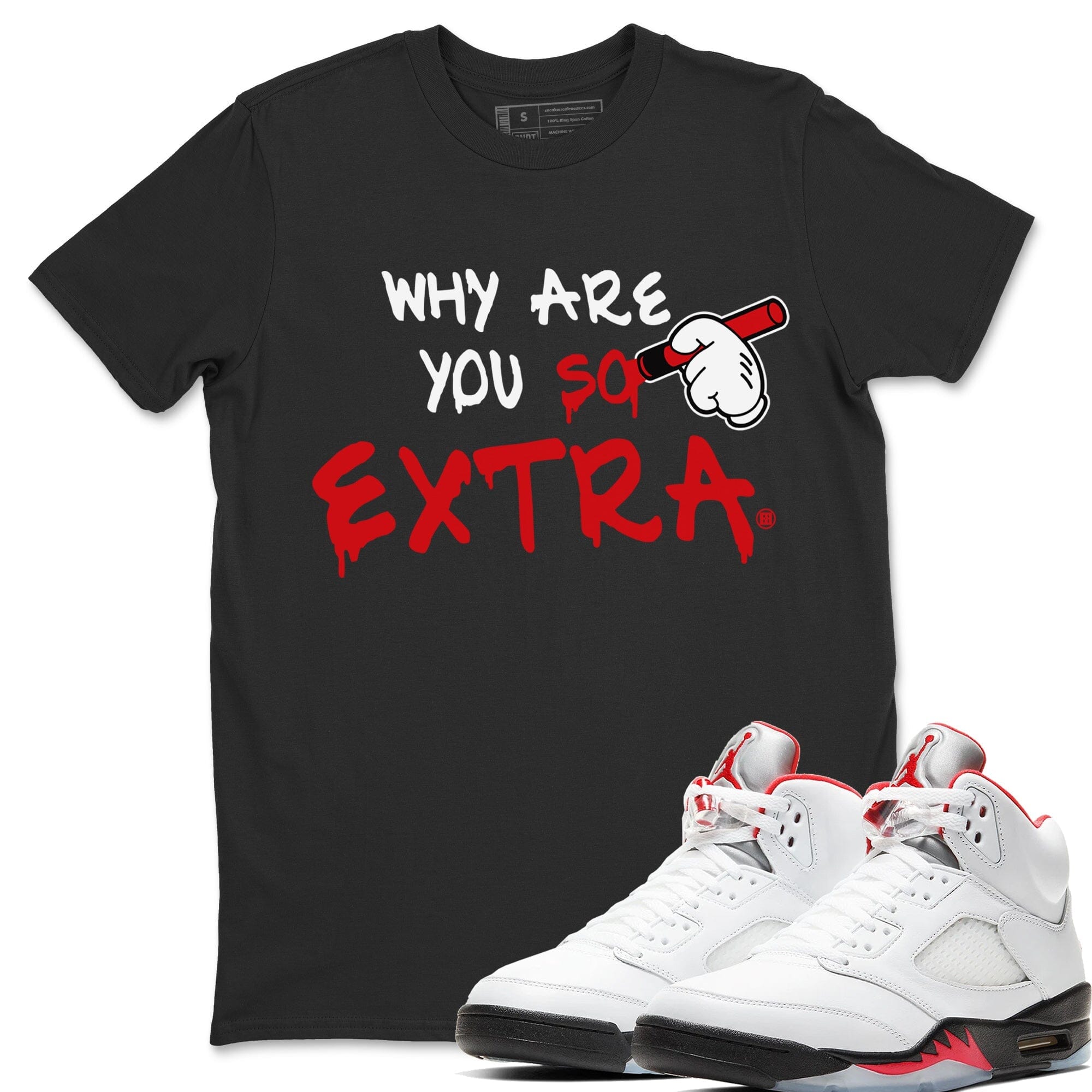 Why Are You So Extra Unisex Tops - Air Jordan 5 Fire Red