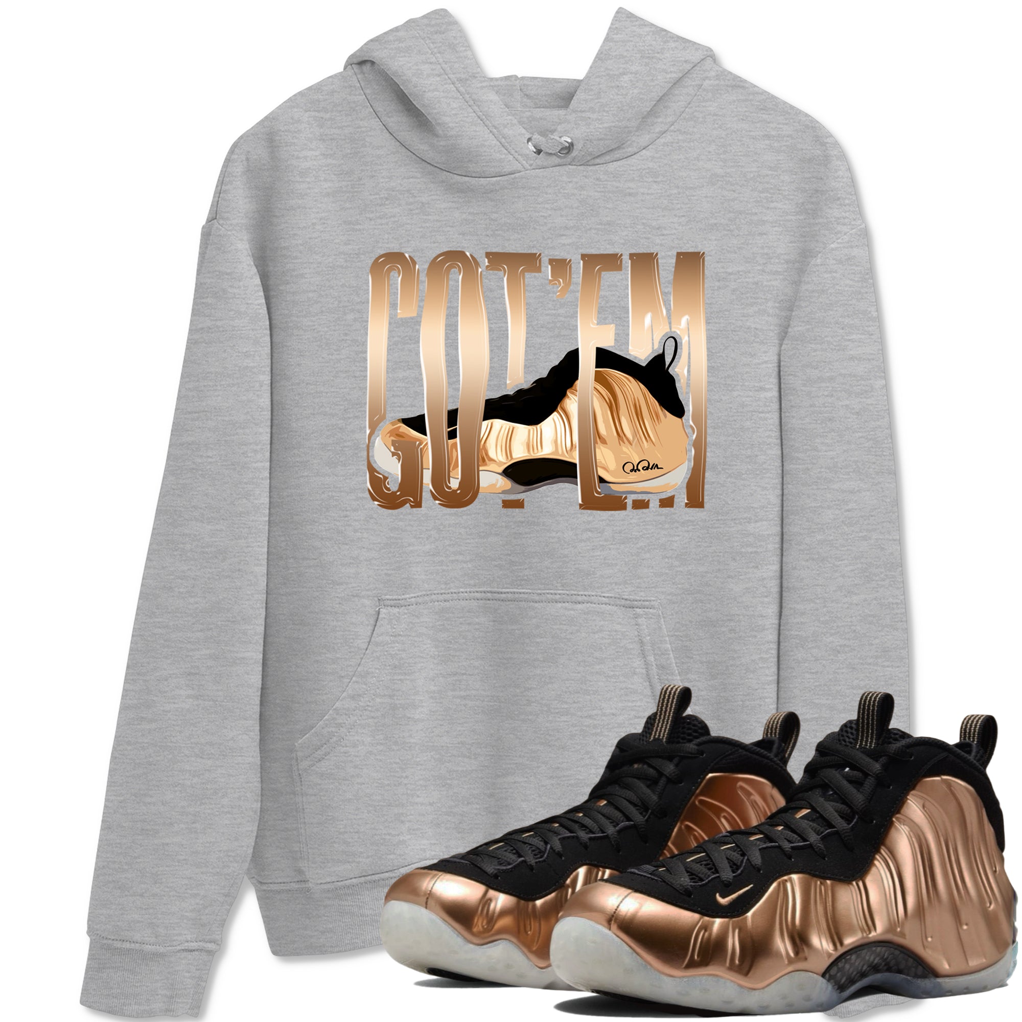 Wiggling Gotem snkmatch Tees - Air Foamposite One Metallic Copper