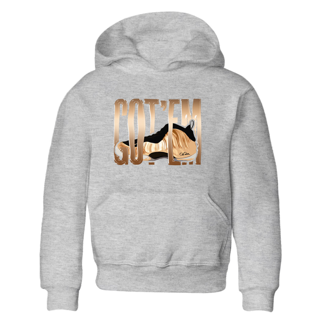 Wiggling Gotem snkmatch Tees Kids - Air Foamposite One Metallic Copper