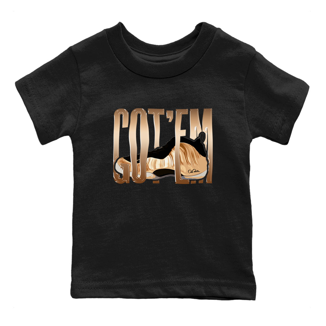 Wiggling Gotem snkmatch Tees Kids - Air Foamposite One Metallic Copper