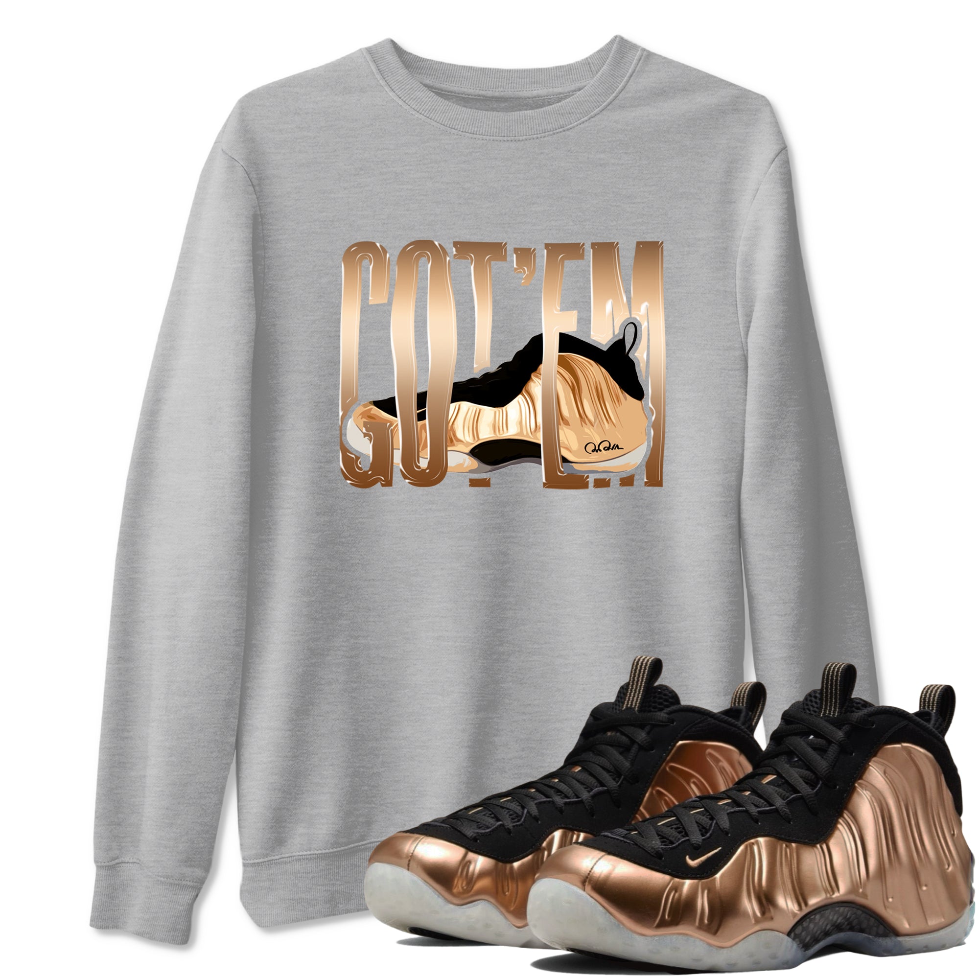 Wiggling Gotem snkmatch Tees - Air Foamposite One Metallic Copper