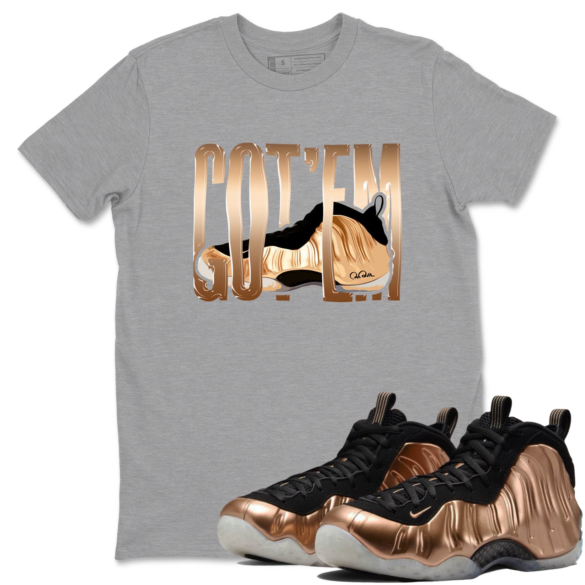 Wiggling Gotem snkmatch Tees - Air Foamposite One Metallic Copper
