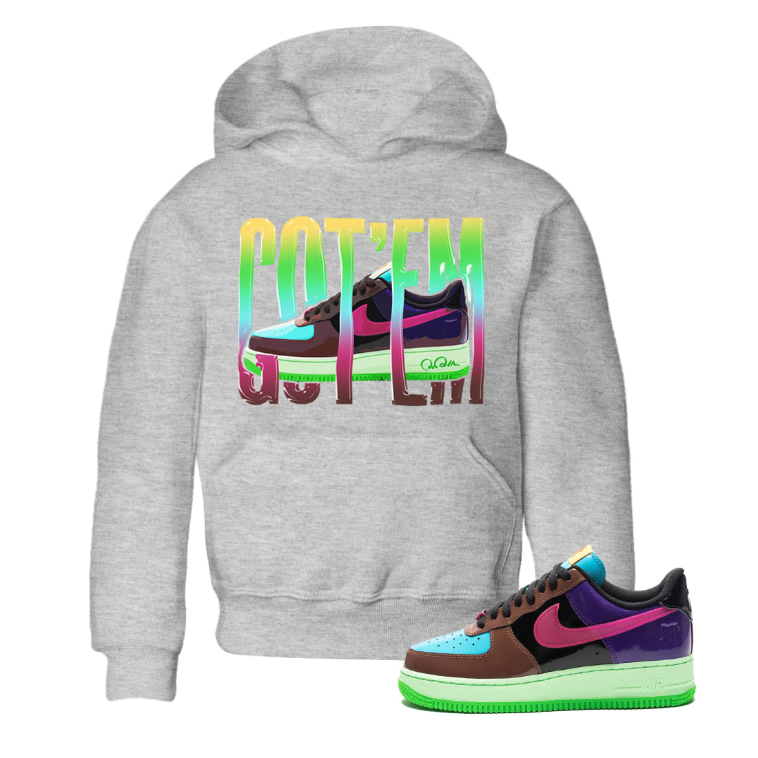 Wiggling Gotem Kids Tops - Air Force 1 Undefeated Fauna Brown