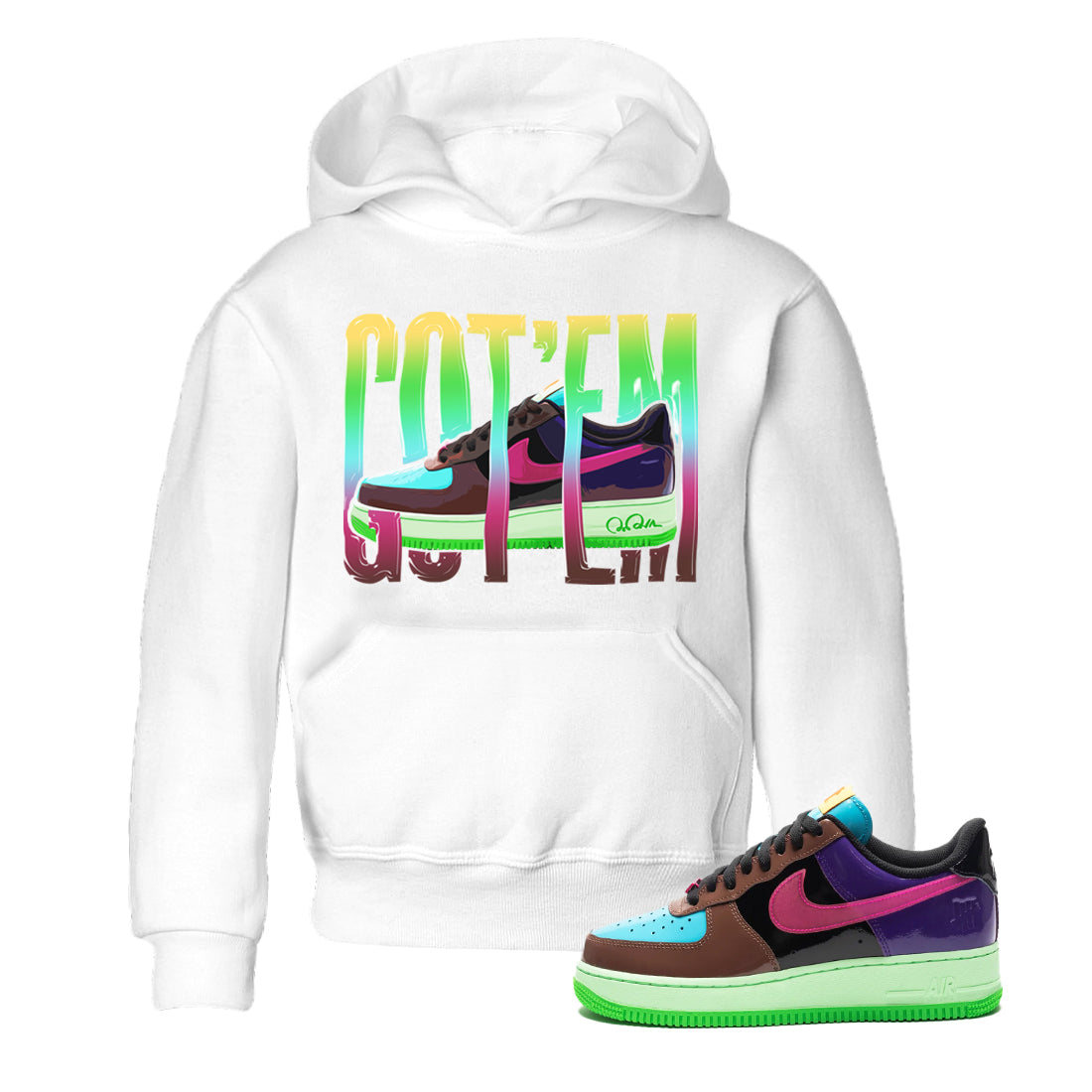 Wiggling Gotem Kids Tops - Air Force 1 Undefeated Fauna Brown