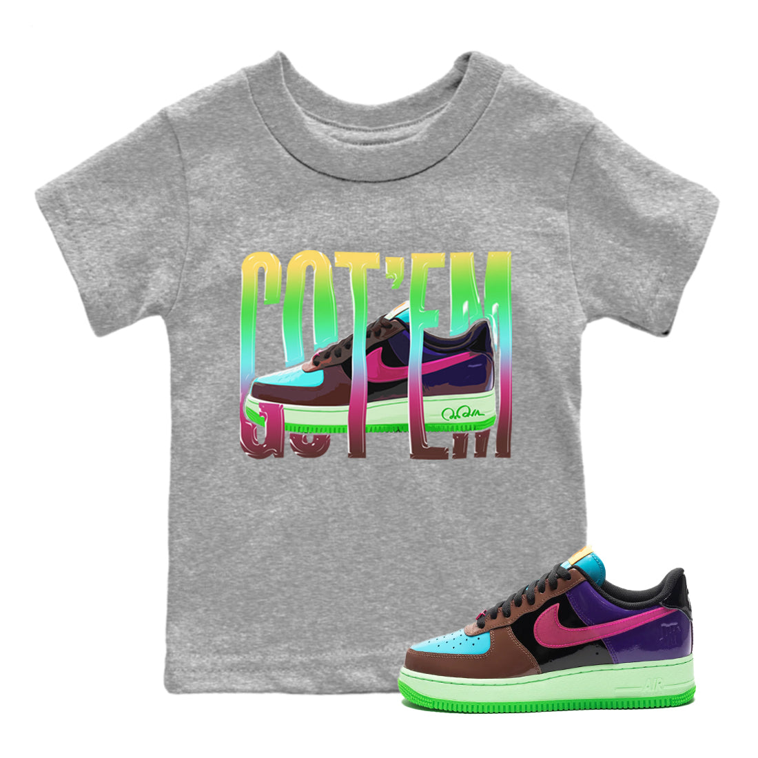 Wiggling Gotem Kids Tops - Air Force 1 Undefeated Fauna Brown