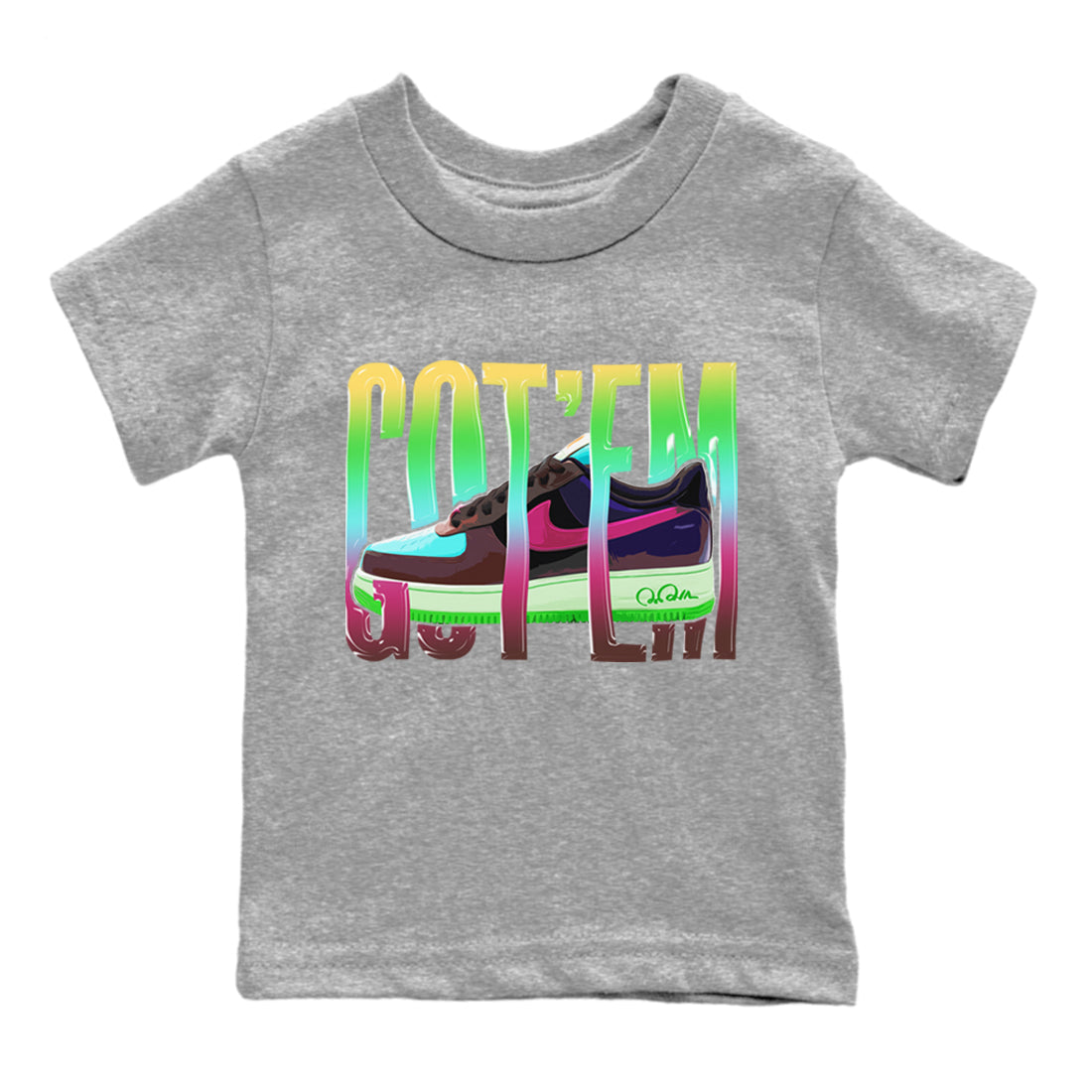 Wiggling Gotem Kids Tops - Air Force 1 Undefeated Fauna Brown