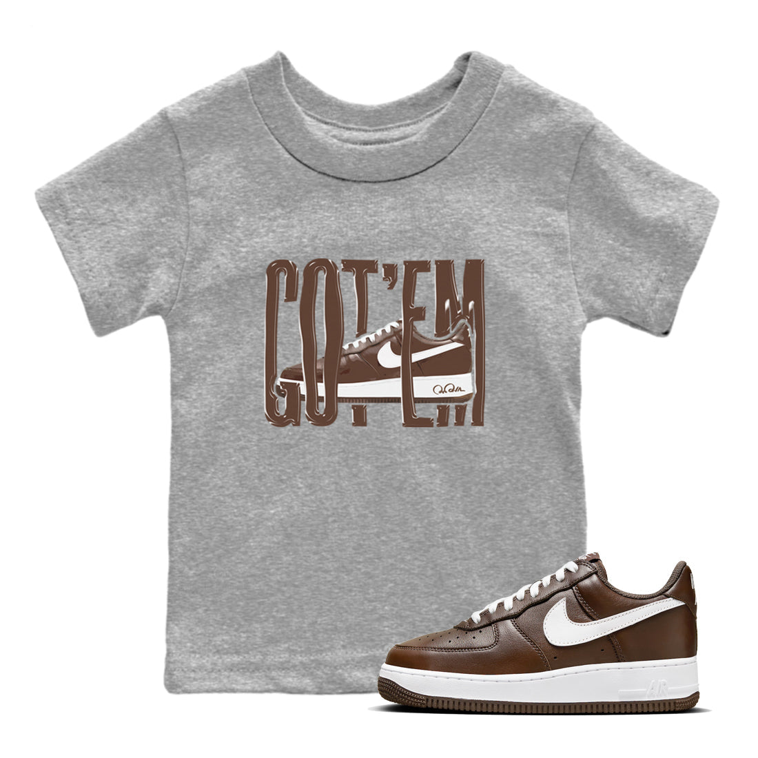 Wiggling Gotem snkmatch Tee Kids - Air Force 1 Chocolate
