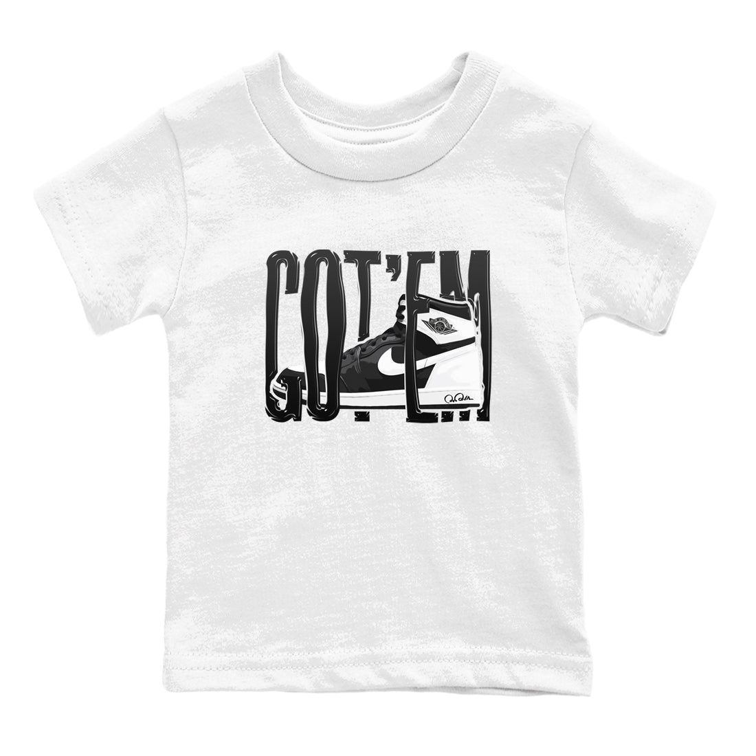 Wiggling Gotem snkmatch Tees Kids - Air Jordan 1 Black White