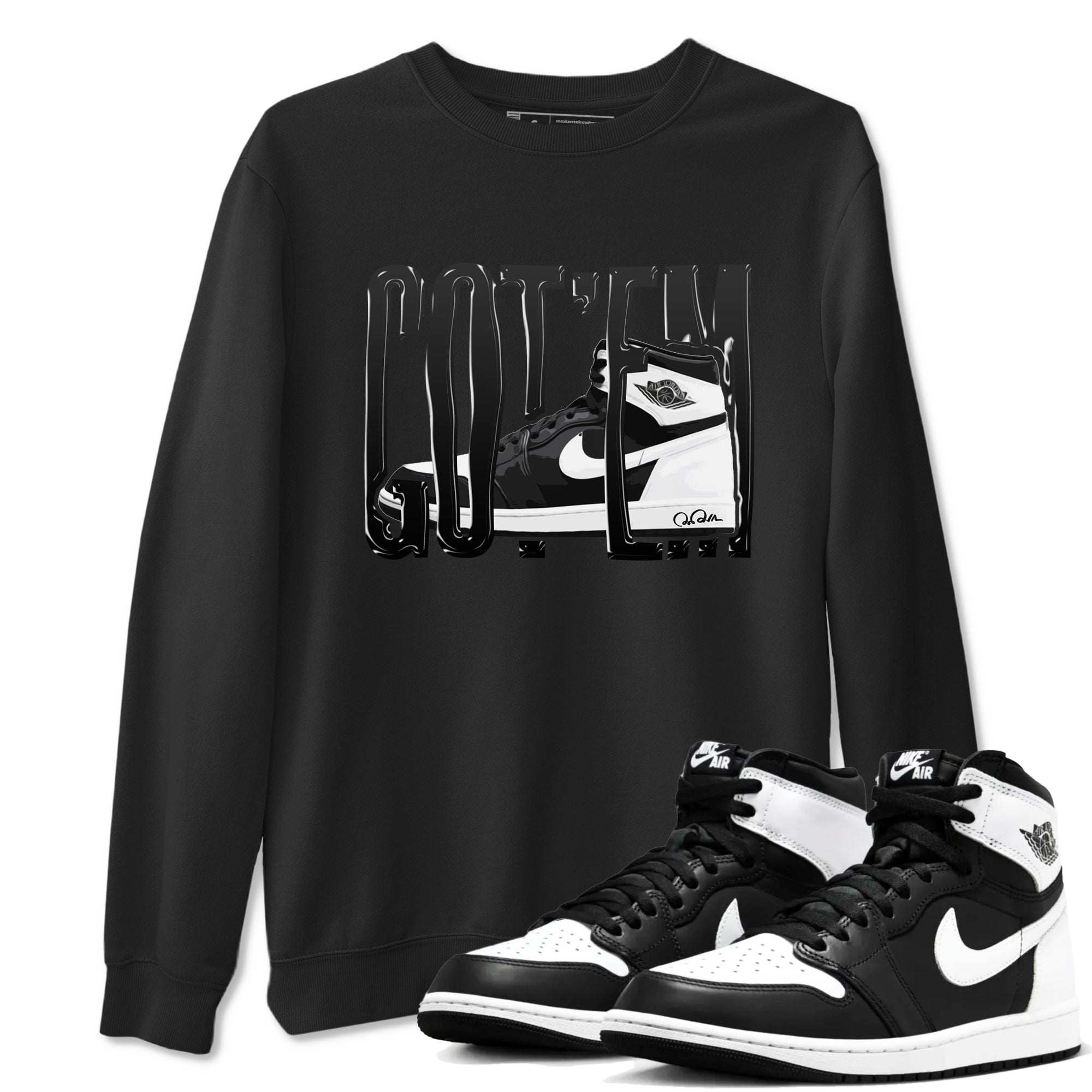 Wiggling Gotem snkmatch Tees - Air Jordan 1 Black White