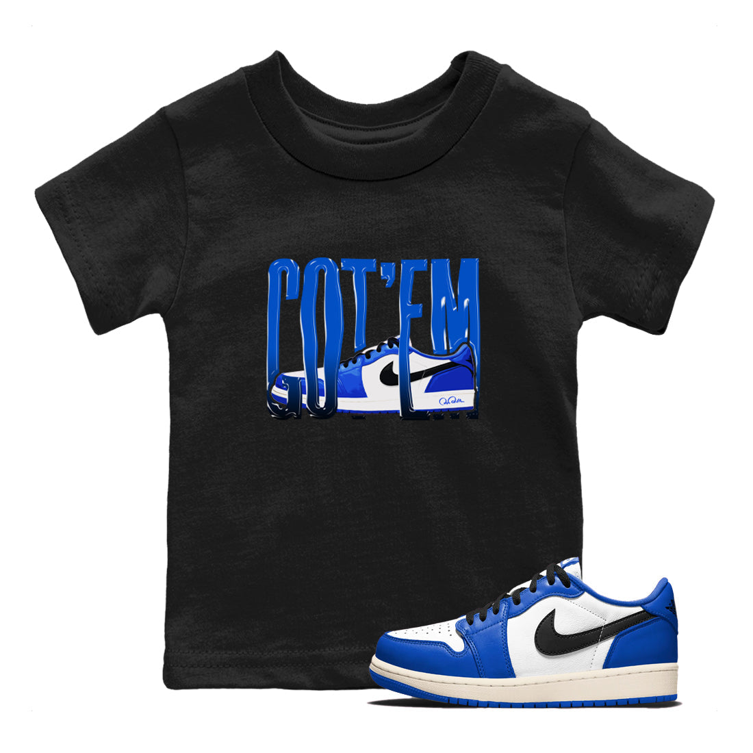 Wiggling Gotem snkmatch Tees Kids - Air Jordan 1 Game Royal