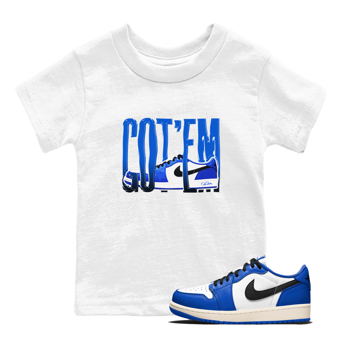 Wiggling Gotem snkmatch Tees Kids - Air Jordan 1 Game Royal