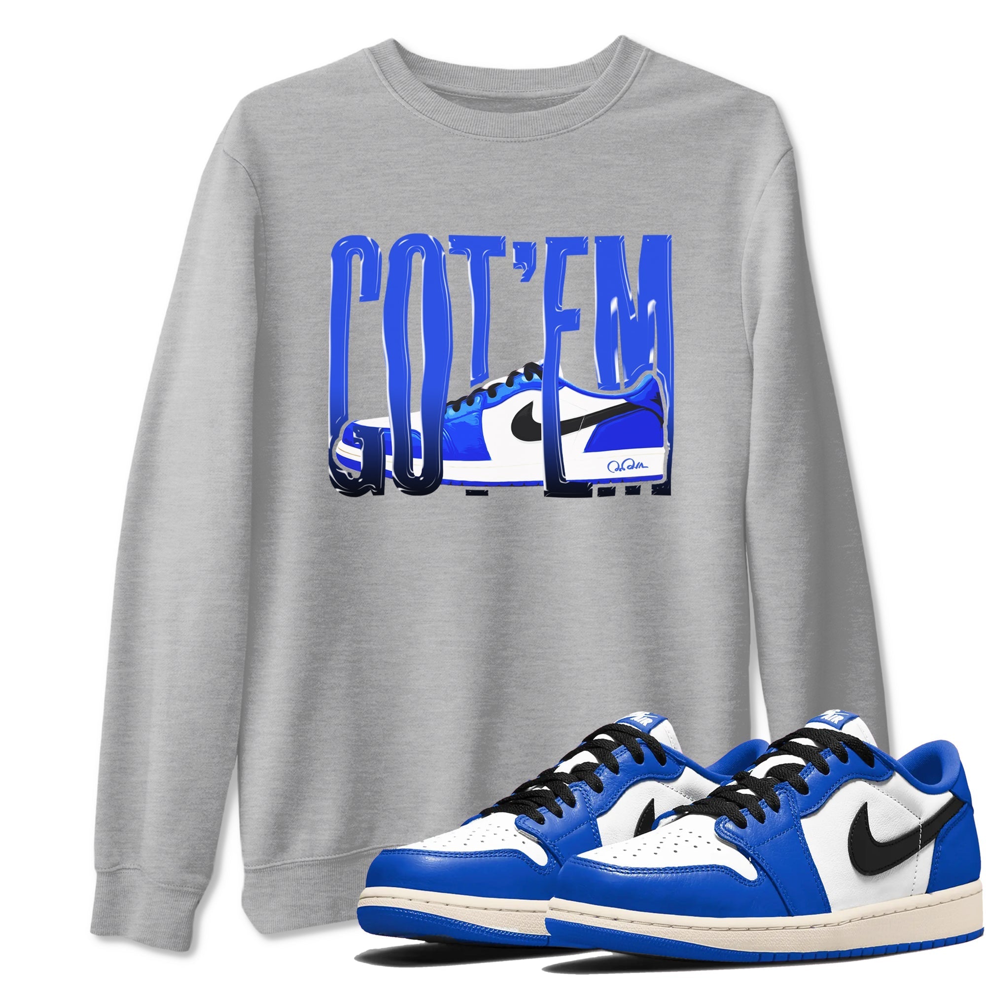 Wiggling Gotem snkmatch Tees - Air Jordan 1 Game Royal