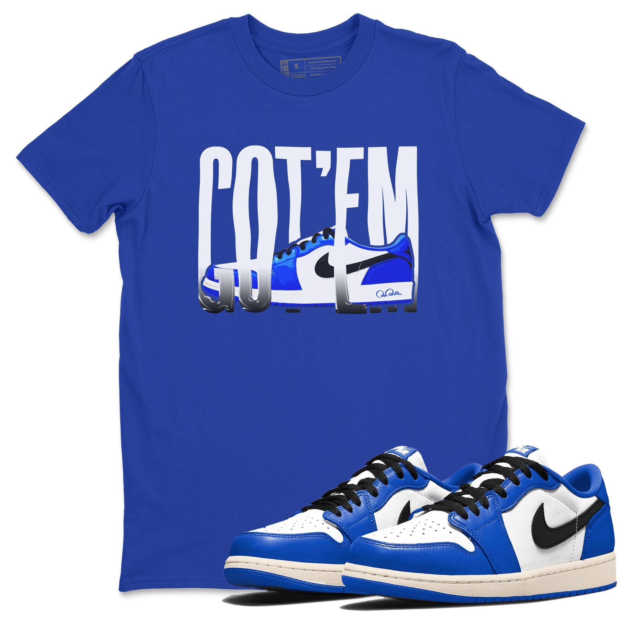 Wiggling Gotem snkmatch Tees - Air Jordan 1 Game Royal