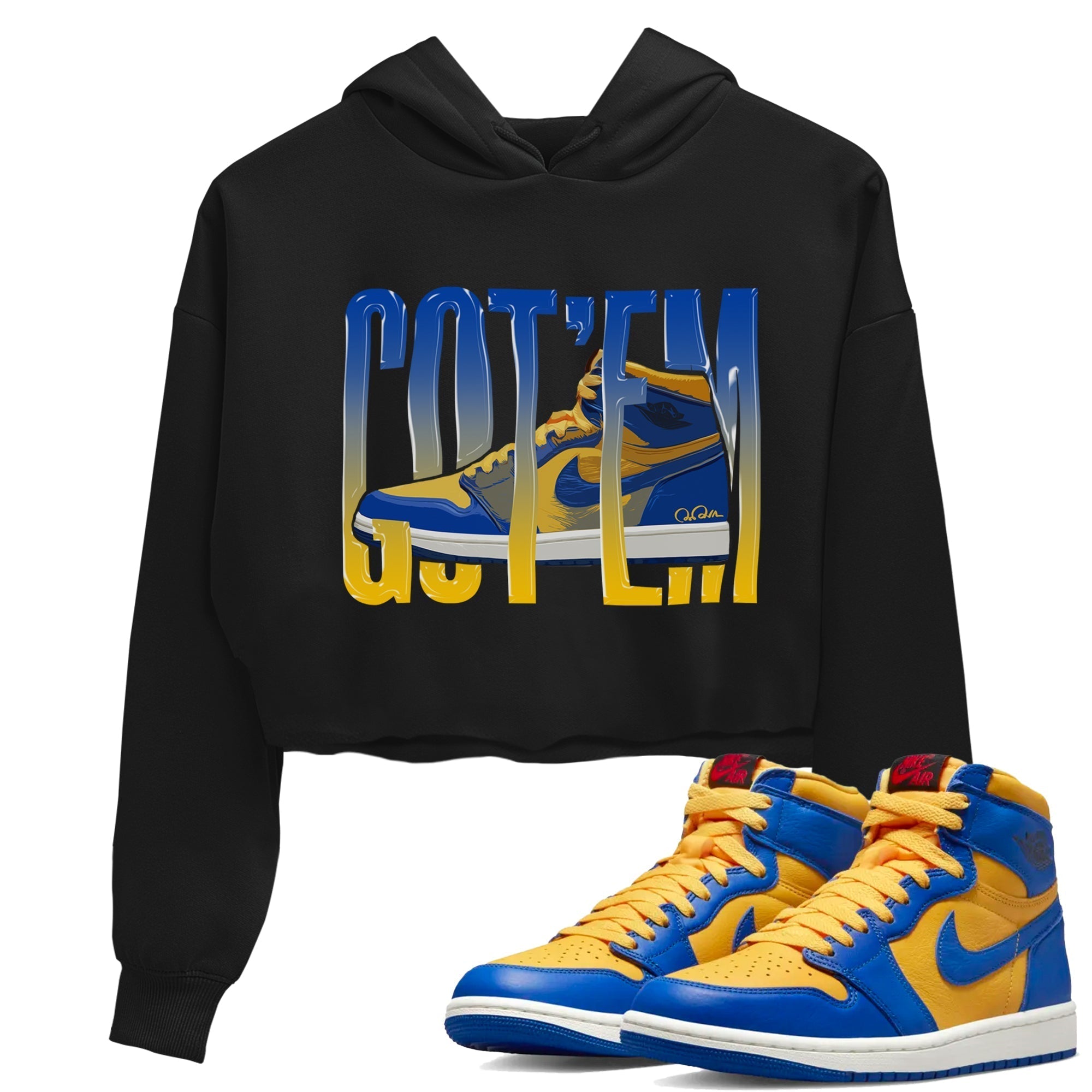 Wiggling Gotem Women's Tops - Air Jordan 1 Game Royal Varsity Maize