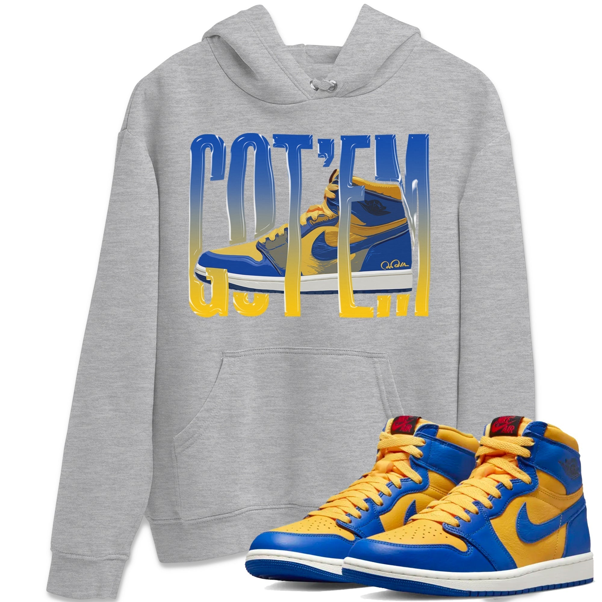 Wiggling Gotem Unisex Tops - Air Jordan 1 Game Royal Varsity Maize