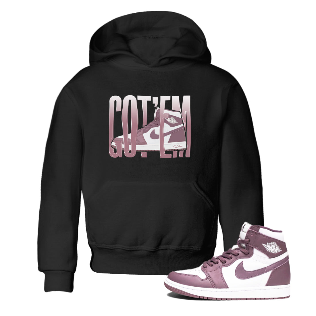 Wiggling Gotem snkmatch Tee Kids - Air Jordan 1 Mauve