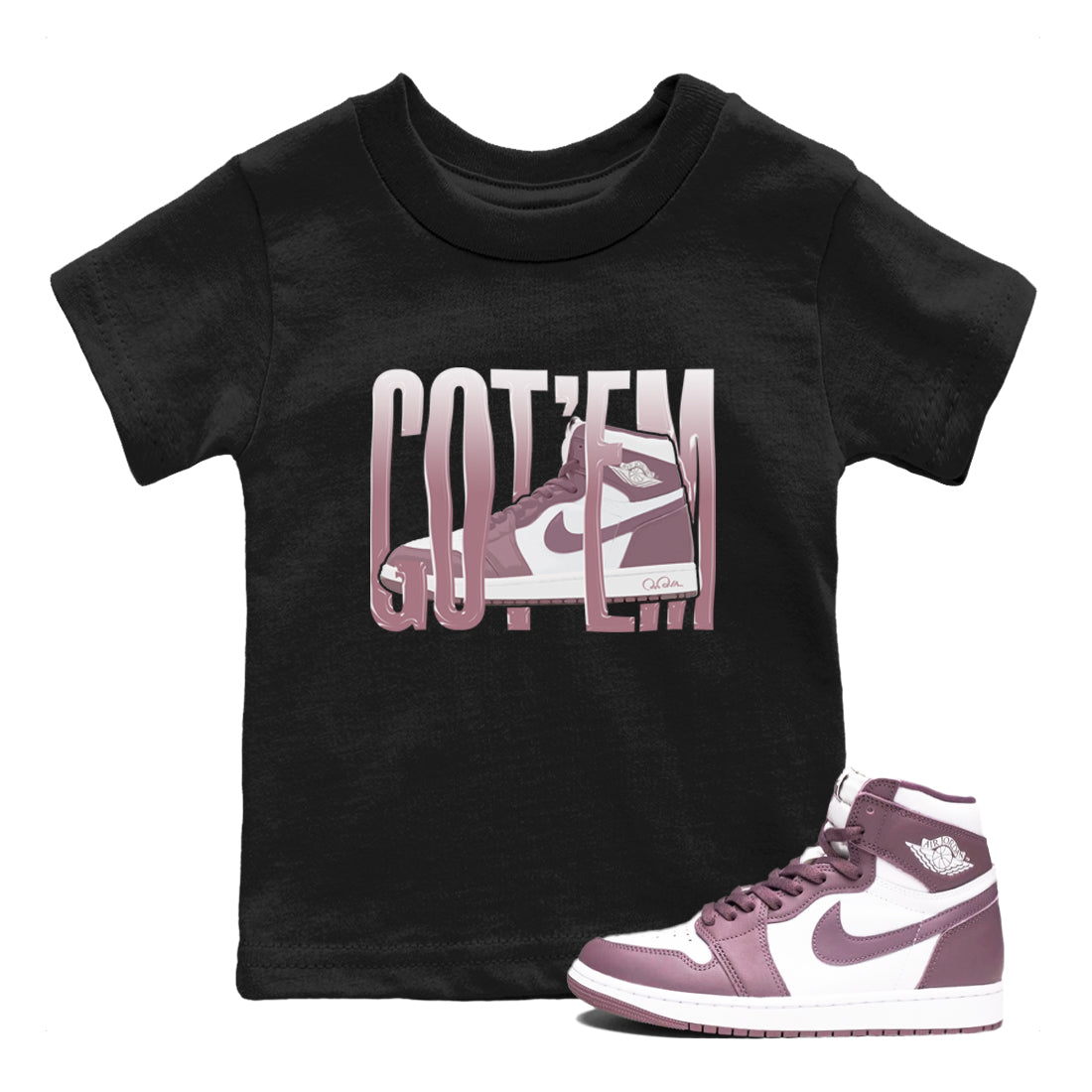 Wiggling Gotem snkmatch Tee Kids - Air Jordan 1 Mauve