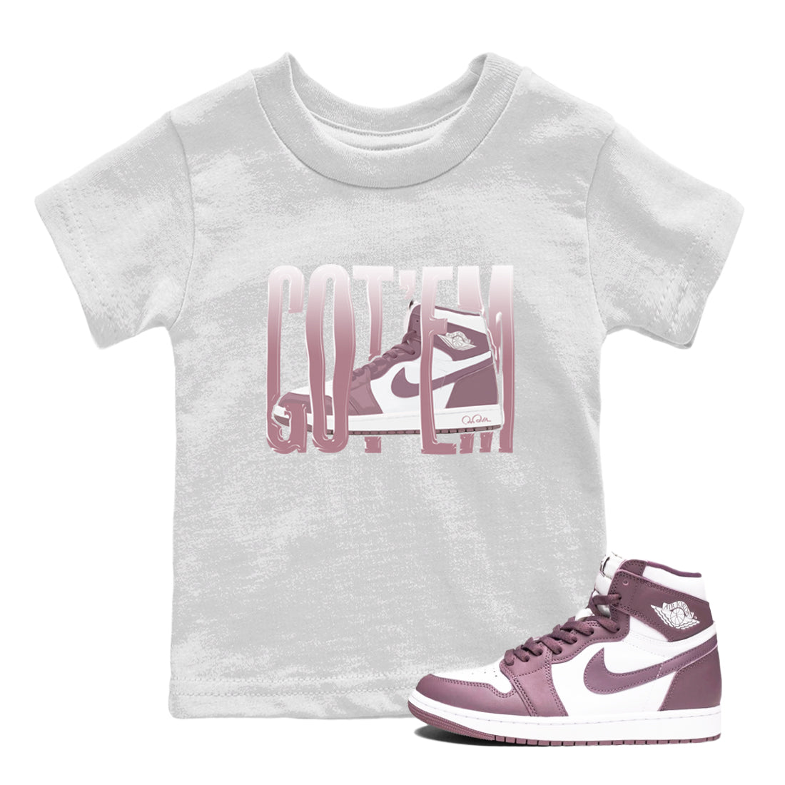 Wiggling Gotem snkmatch Tee Kids - Air Jordan 1 Mauve