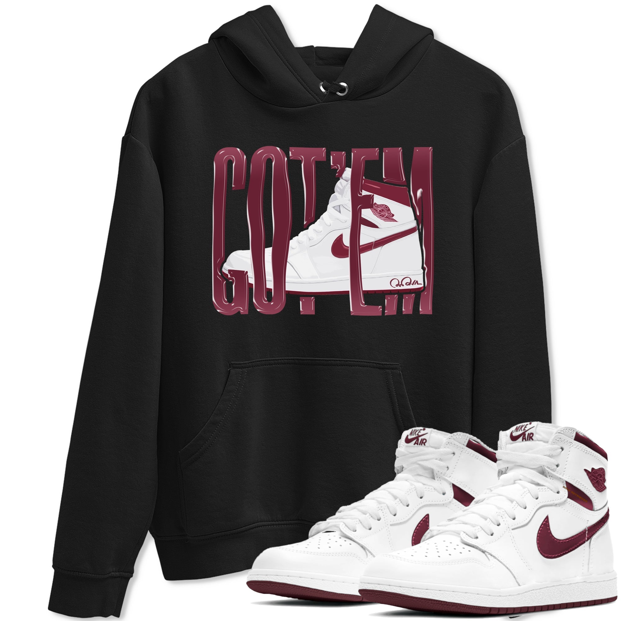 Wiggling Gotem snkmatch Tee - Air Jordan 1 Metallic Burgundy