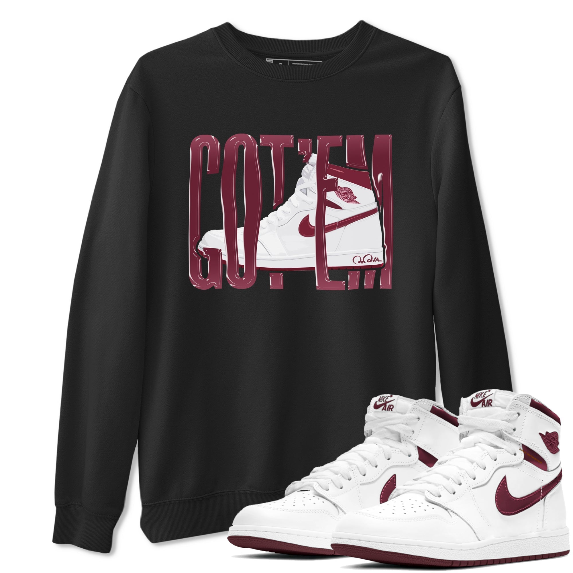 Wiggling Gotem snkmatch Tee - Air Jordan 1 Metallic Burgundy