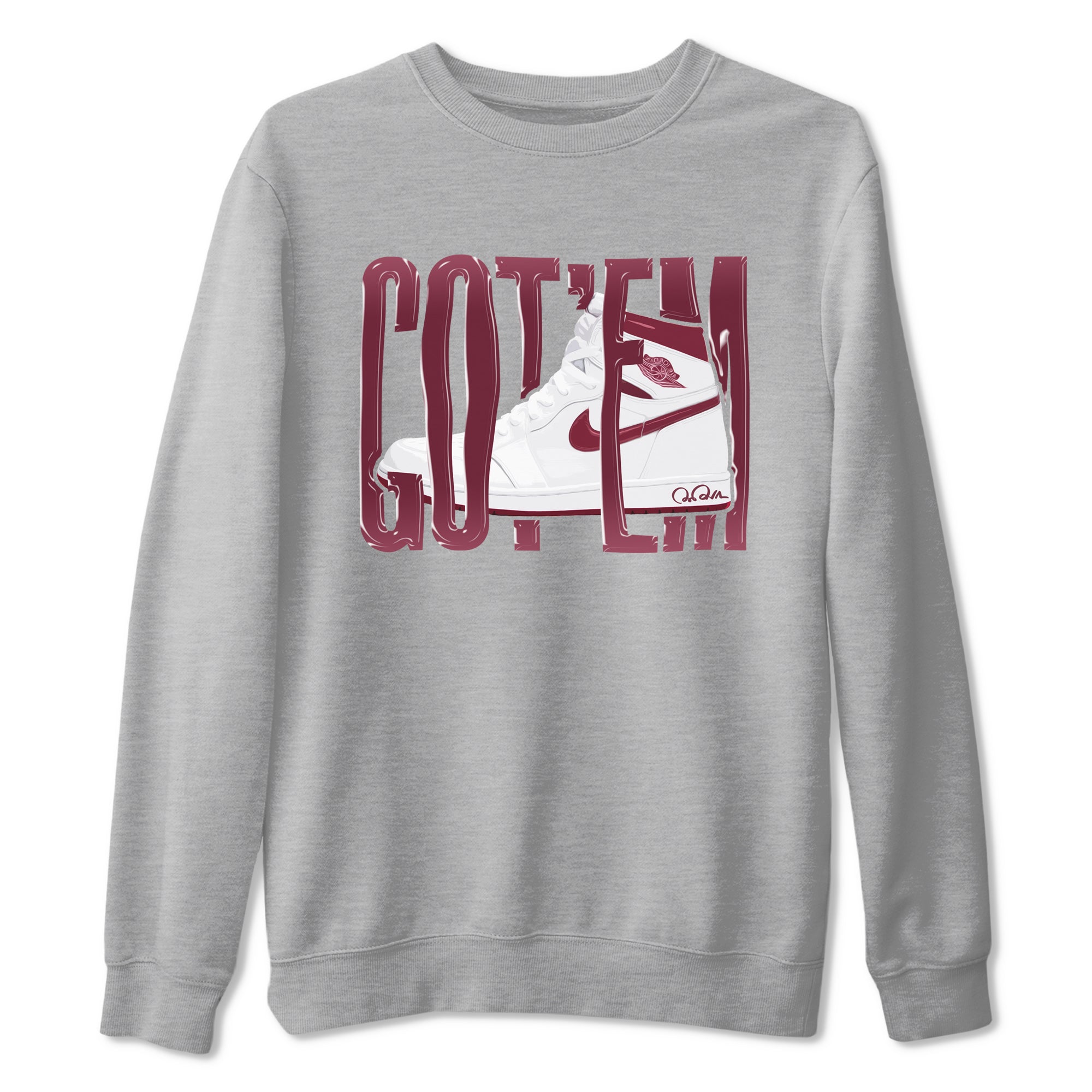 Wiggling Gotem snkmatch Tee - Air Jordan 1 Metallic Burgundy