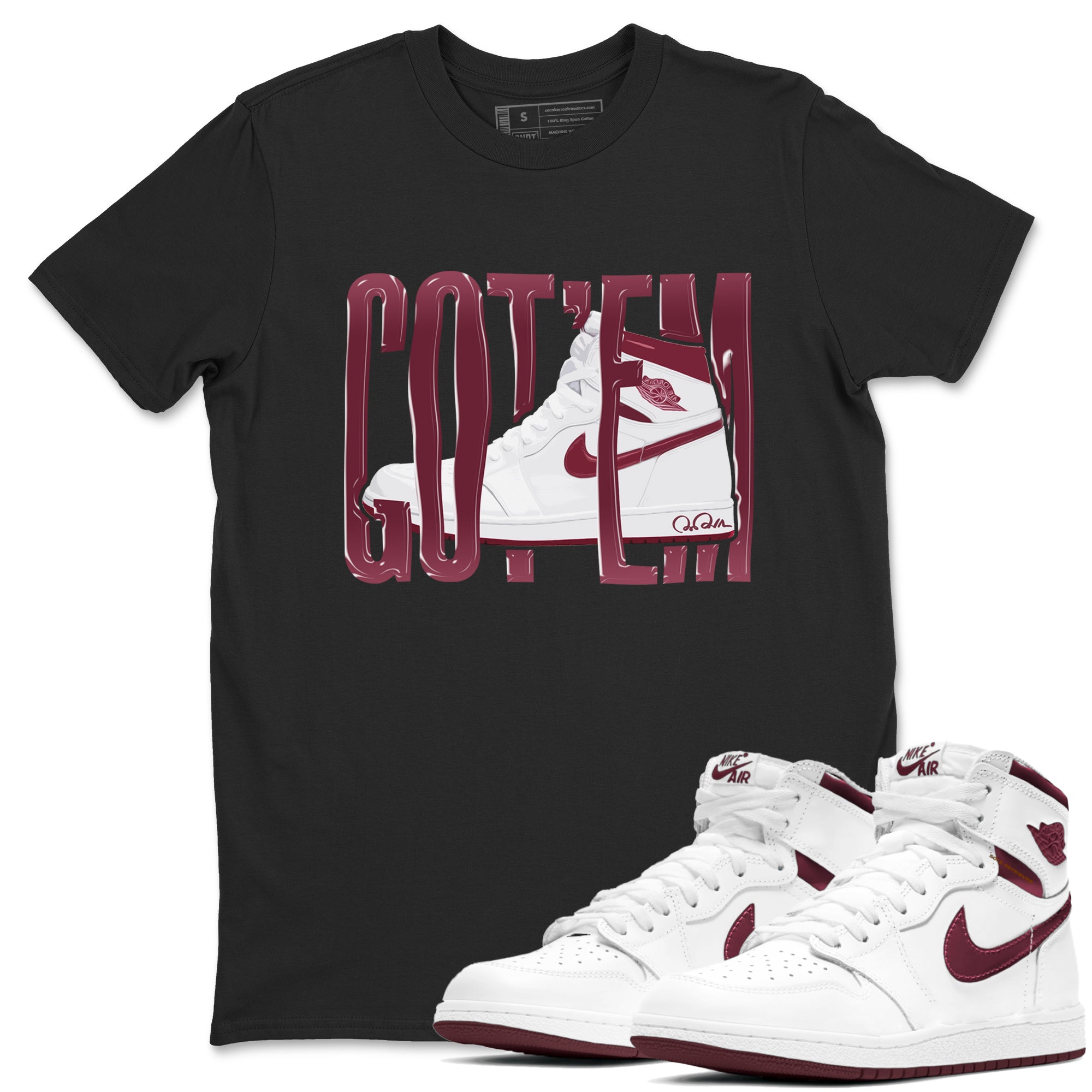 Wiggling Gotem snkmatch Tee - Air Jordan 1 Metallic Burgundy