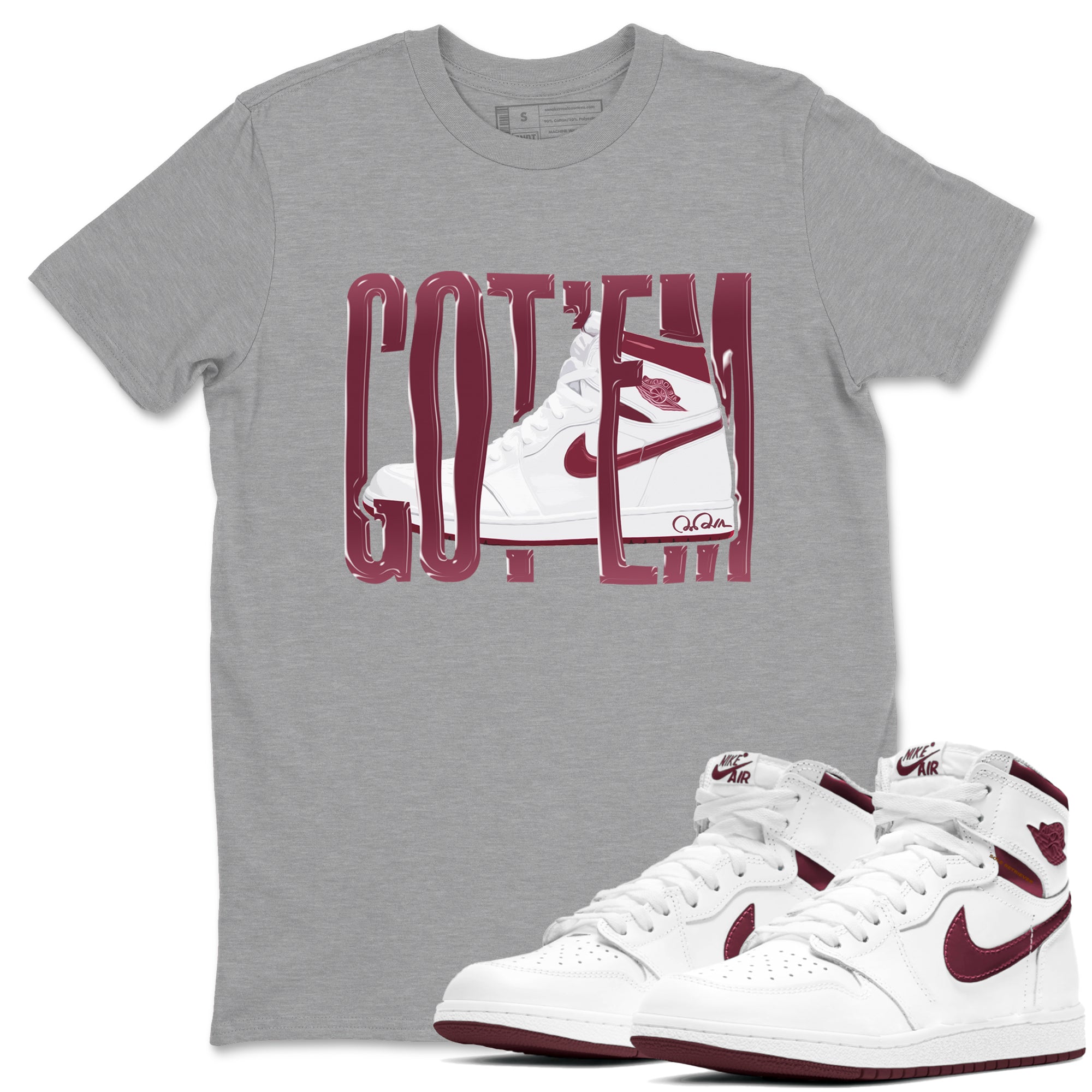 Wiggling Gotem snkmatch Tee - Air Jordan 1 Metallic Burgundy