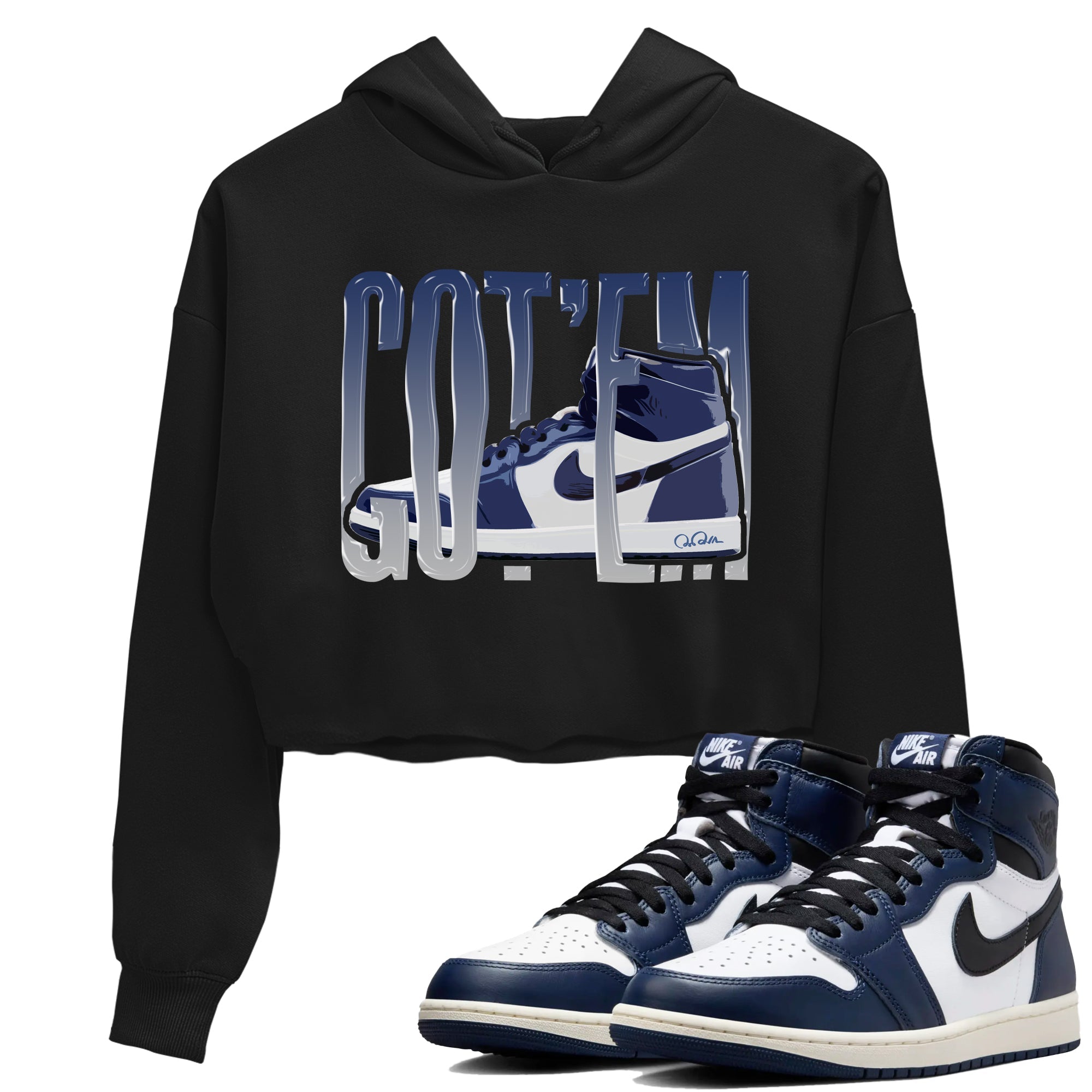 Wiggling Gotem snkmatch Women's Top - Air Jordan 1 Midnight Navy