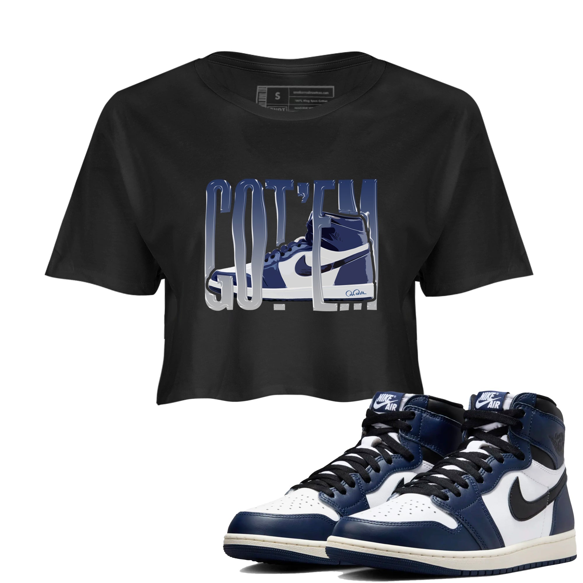 Wiggling Gotem snkmatch Women's Top - Air Jordan 1 Midnight Navy