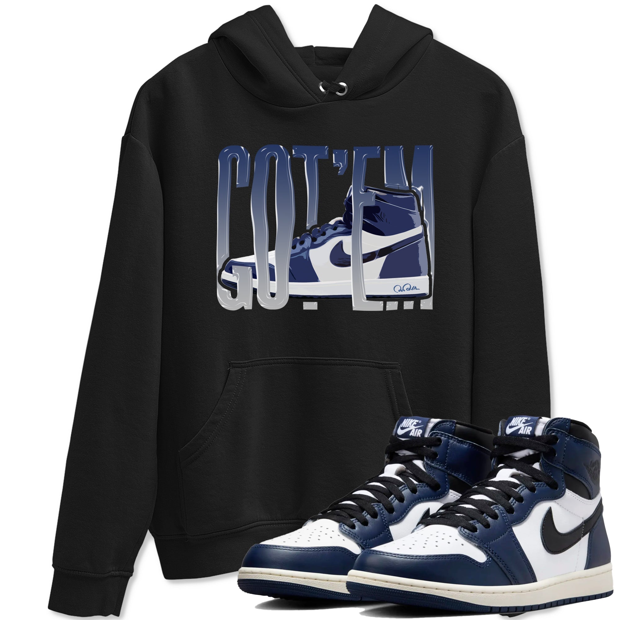Wiggling Gotem snkmatch Tees - Air Jordan 1 Midnight Navy