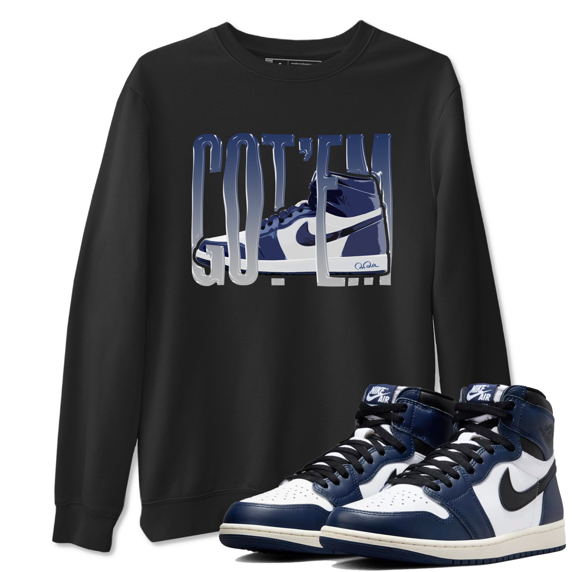 Wiggling Gotem snkmatch Tees - Air Jordan 1 Midnight Navy