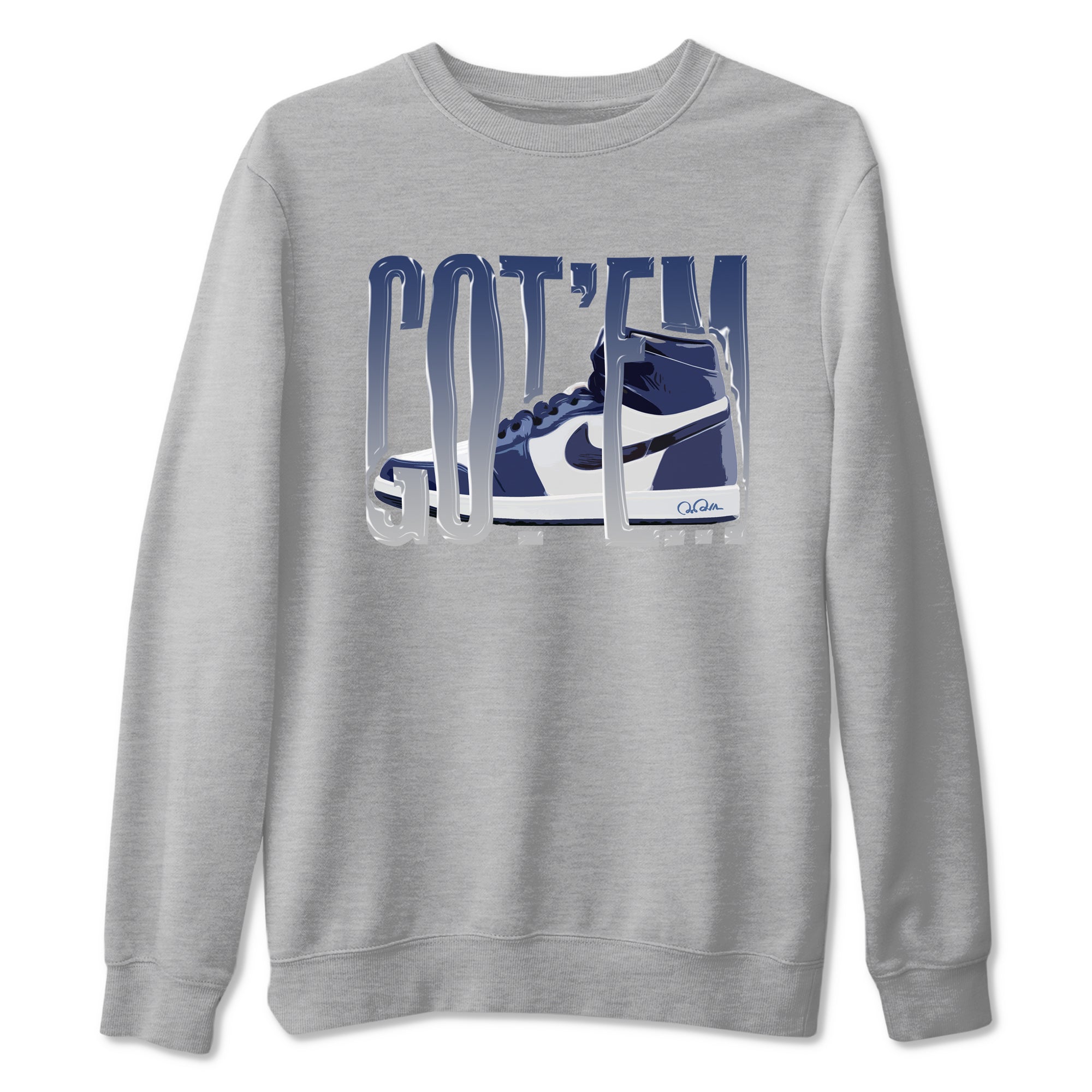 Wiggling Gotem snkmatch Tees - Air Jordan 1 Midnight Navy