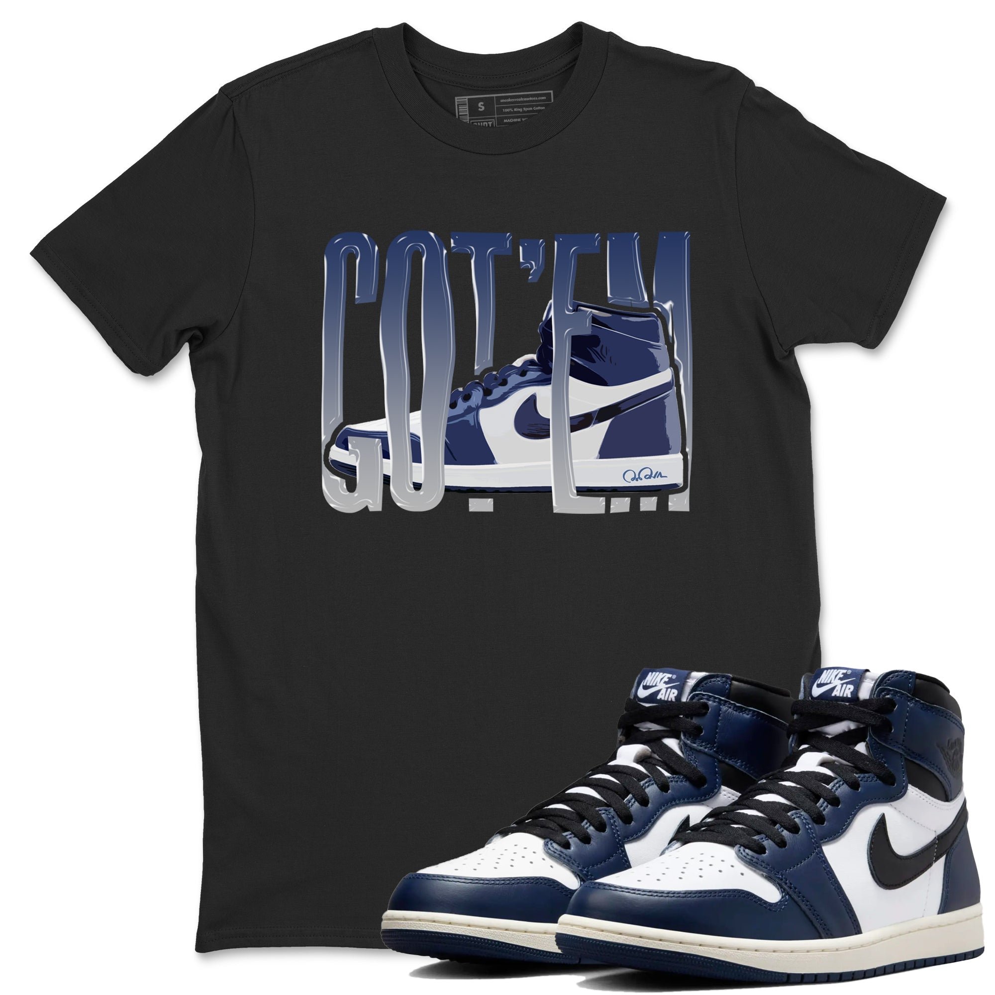 Wiggling Gotem snkmatch Tees - Air Jordan 1 Midnight Navy