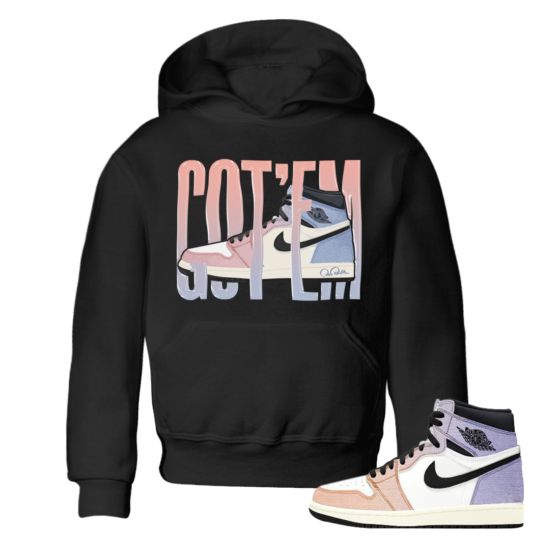 Wiggling Gotem Kids Tops - Air Jordan 1 Skyline