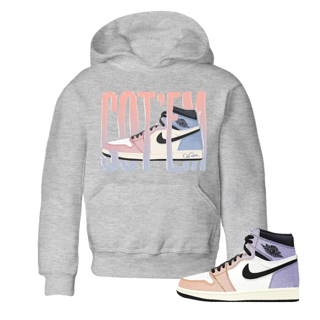 Wiggling Gotem Kids Tops - Air Jordan 1 Skyline